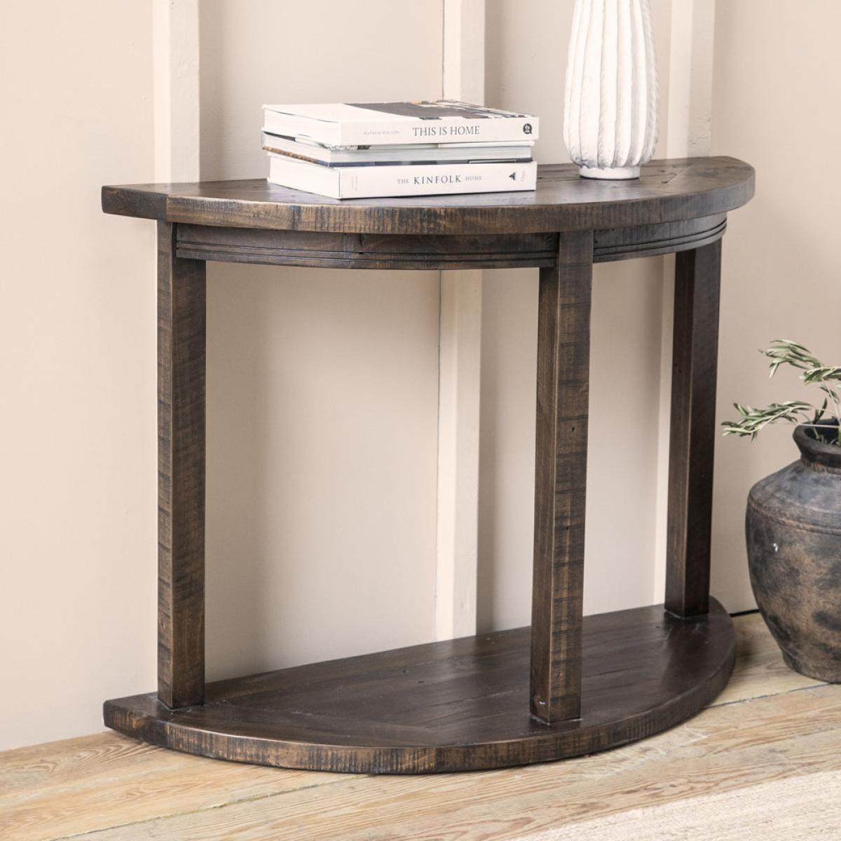 Garden Trading Oxhill Curved Console Table Antique Brown – image 2