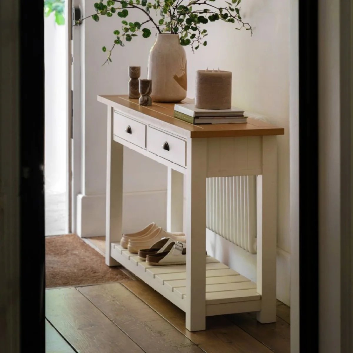 Harvest Console Table in White – image 2