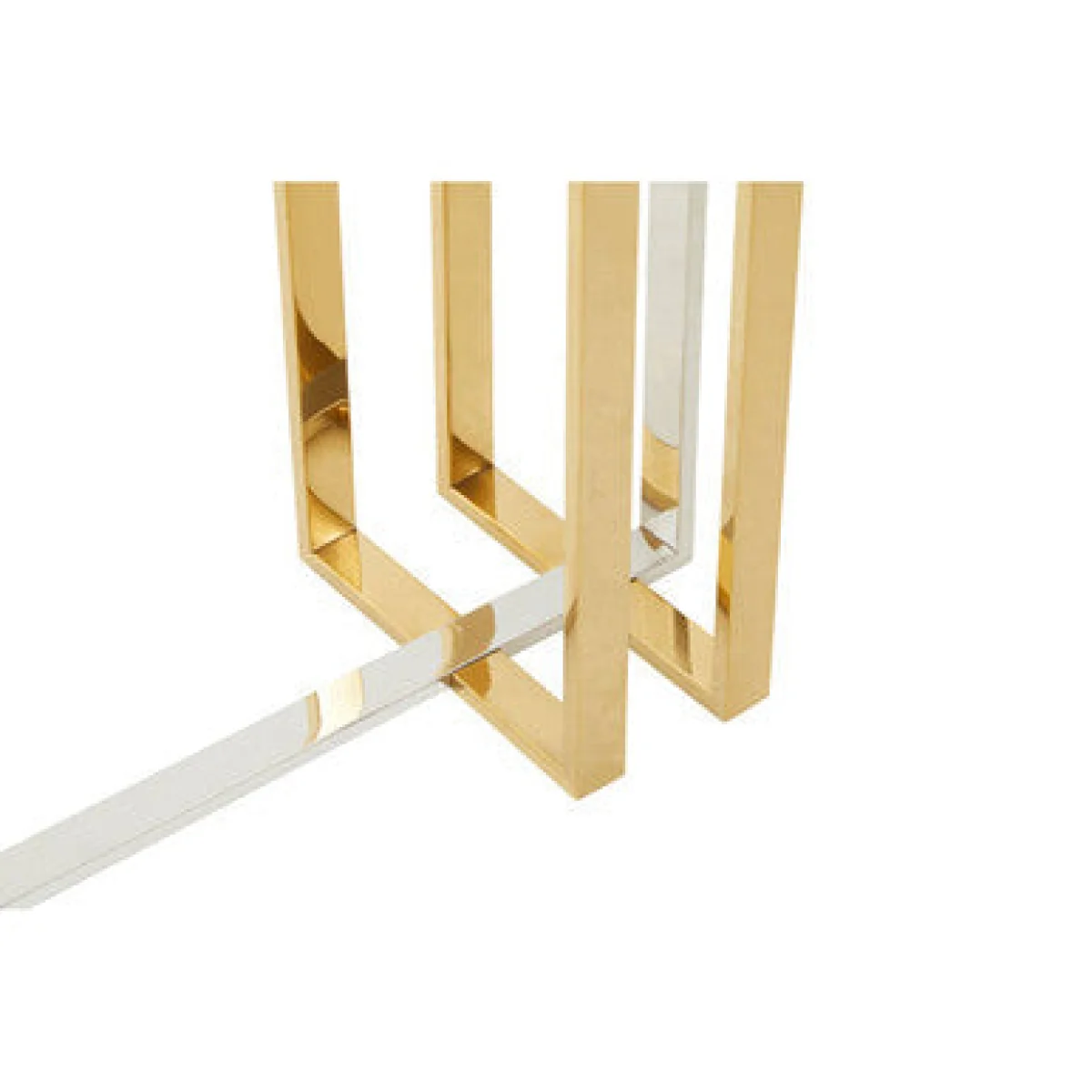 Alvea Clear Glass Console Table with Gold and Silver Finish Frame – image 5