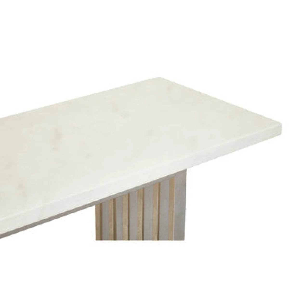 Moda White Marble Effect Console Table with Silver Finish Base – image 6