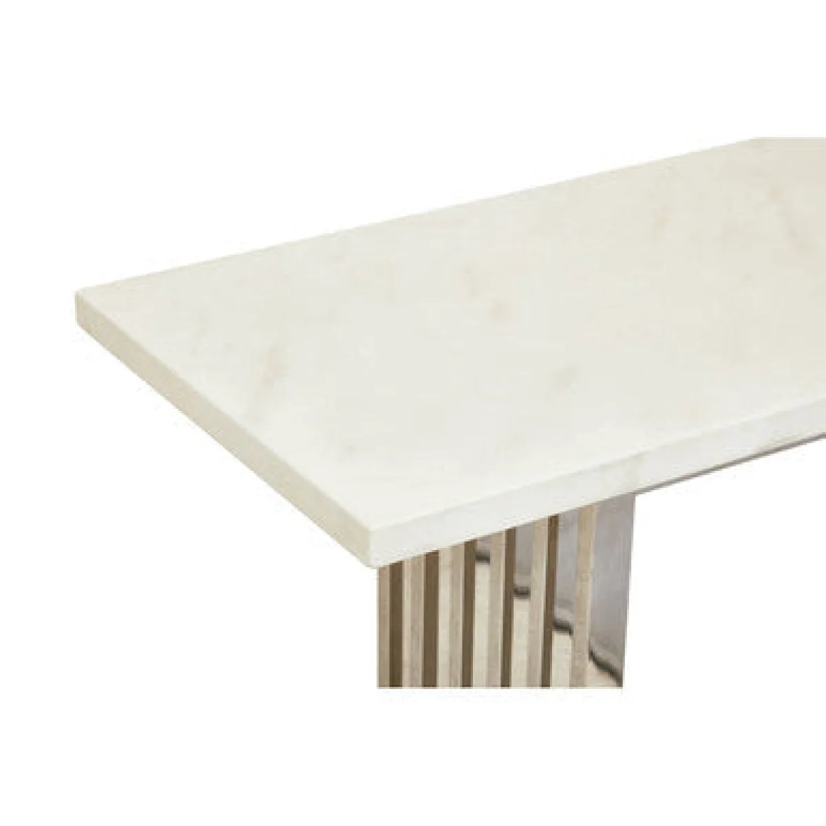 Moda White Marble Effect Console Table with Silver Finish Base – image 7