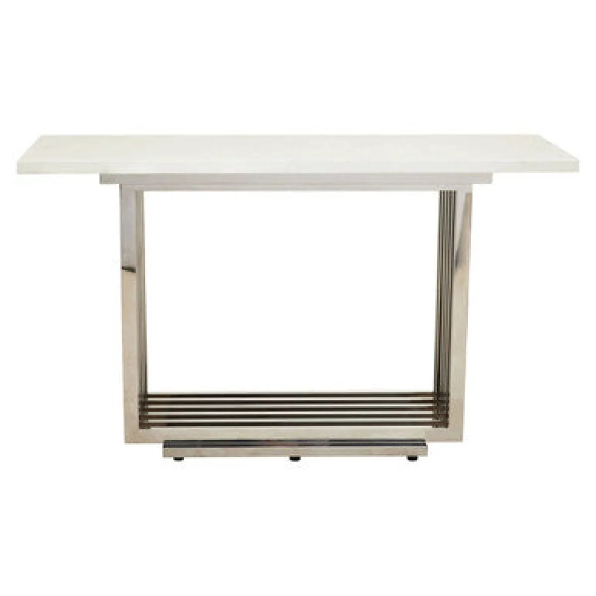 Moda White Marble Effect Console Table with Silver Finish Base – image 10