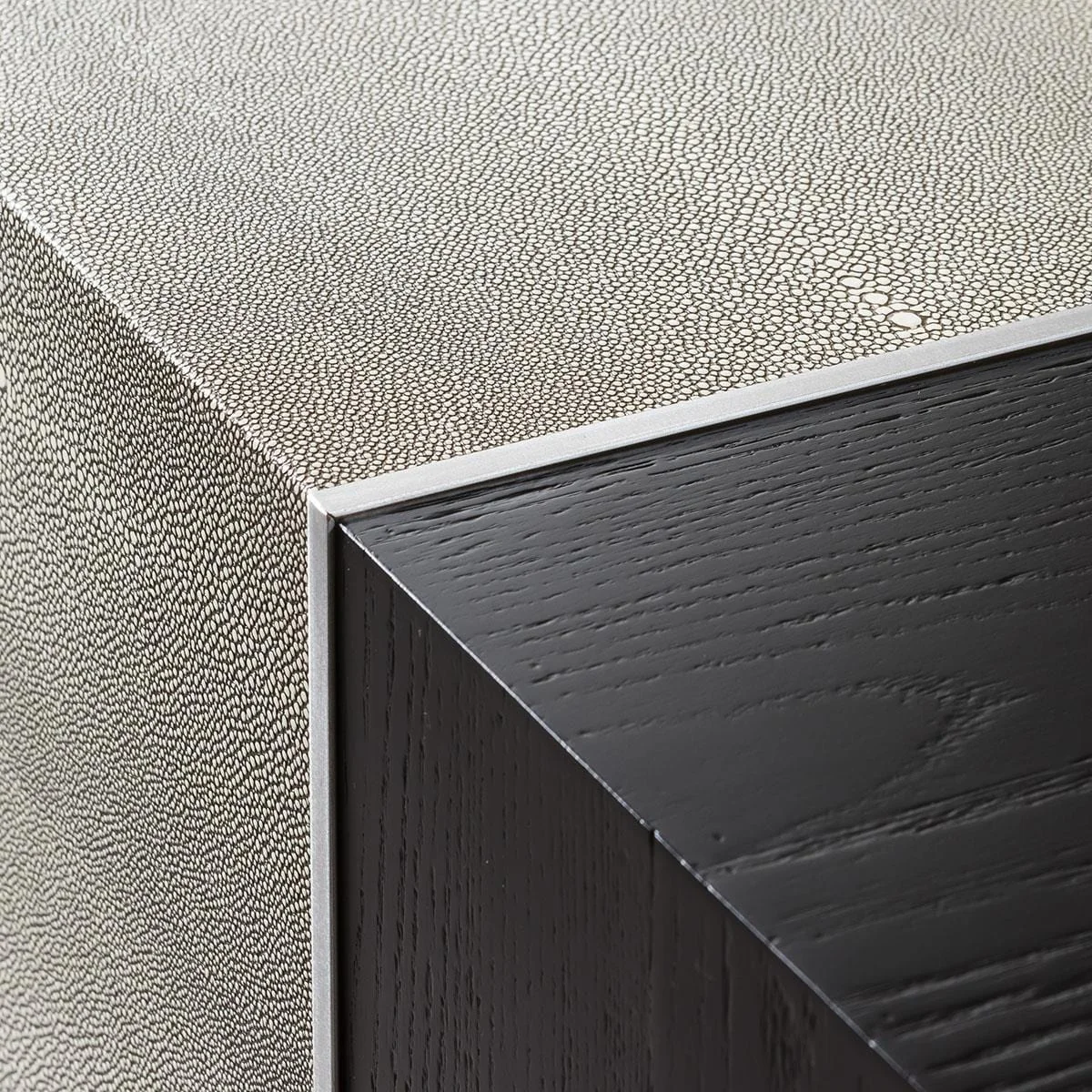 Modern Hallway Entrance Console Table Shagreen Black Oak Metal 140cm – image 3