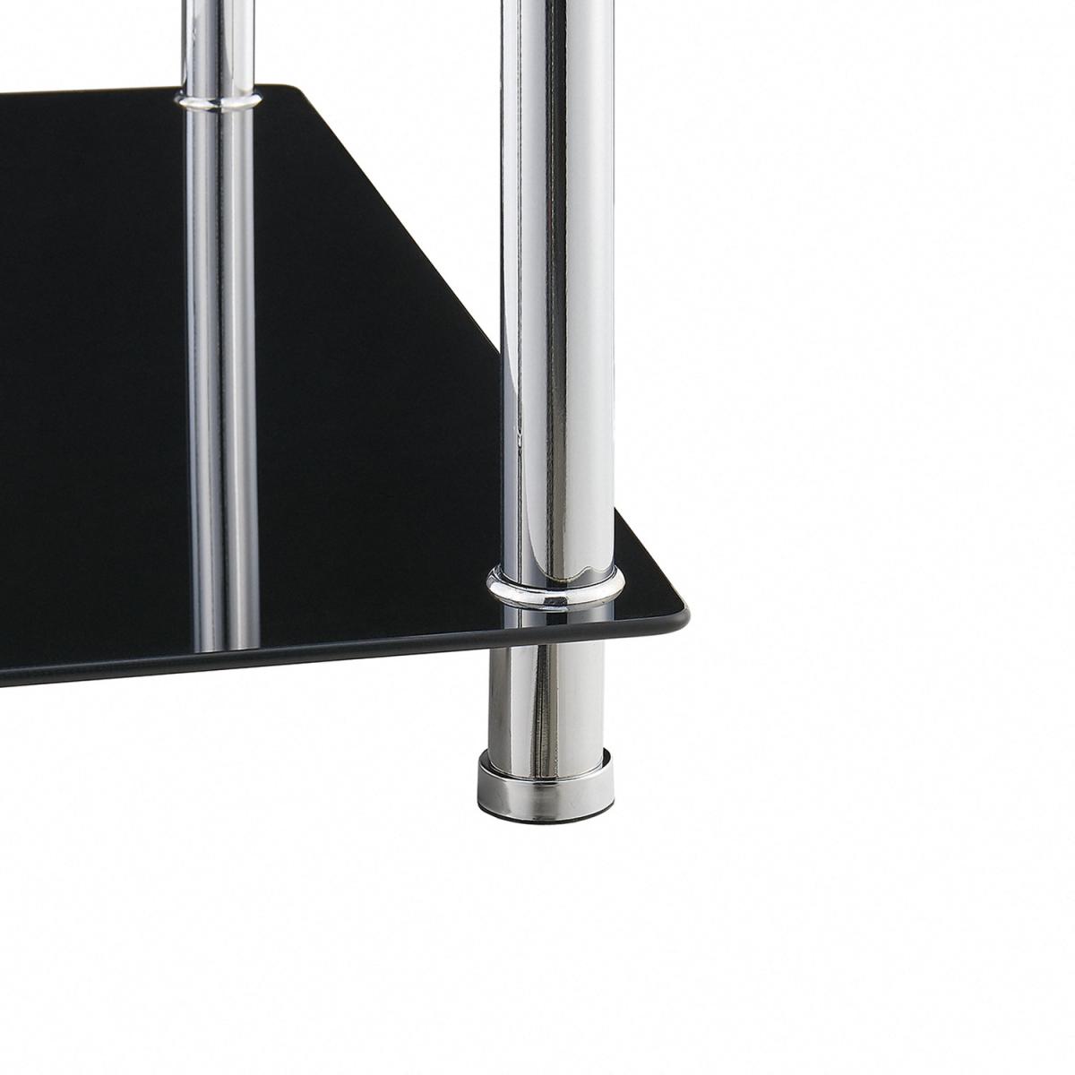 Elie Glass Chrome Console Table Hallway Table - Black Glass – image 5