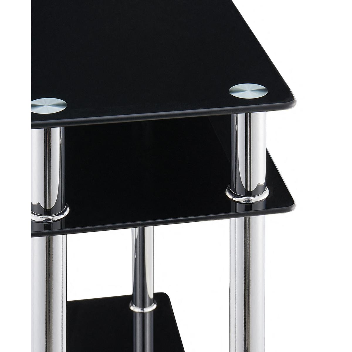 Elie Glass Chrome Console Table Hallway Table - Black Glass – image 6
