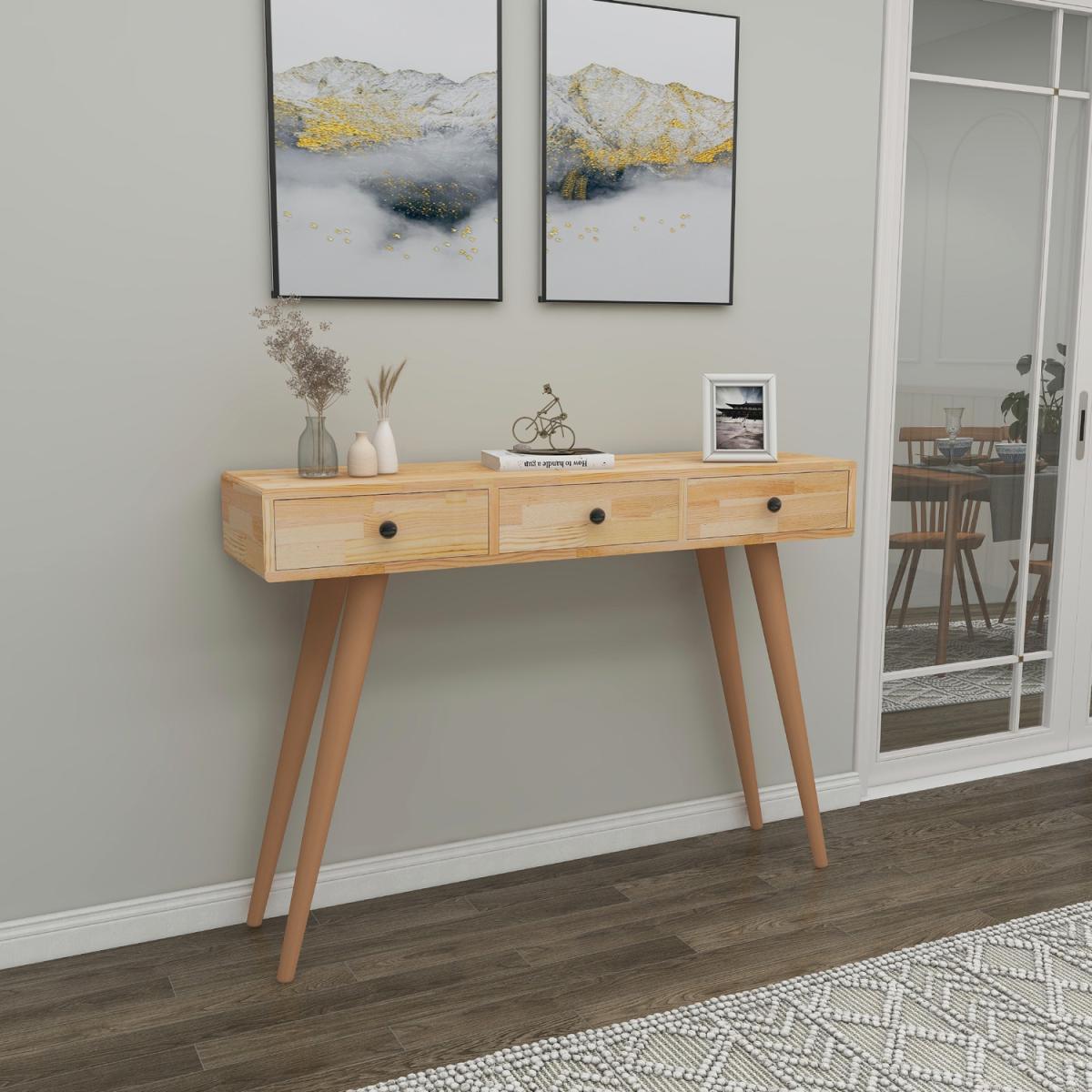 Aurelia Solid Wood Dresser Console Table - Natural – image 8
