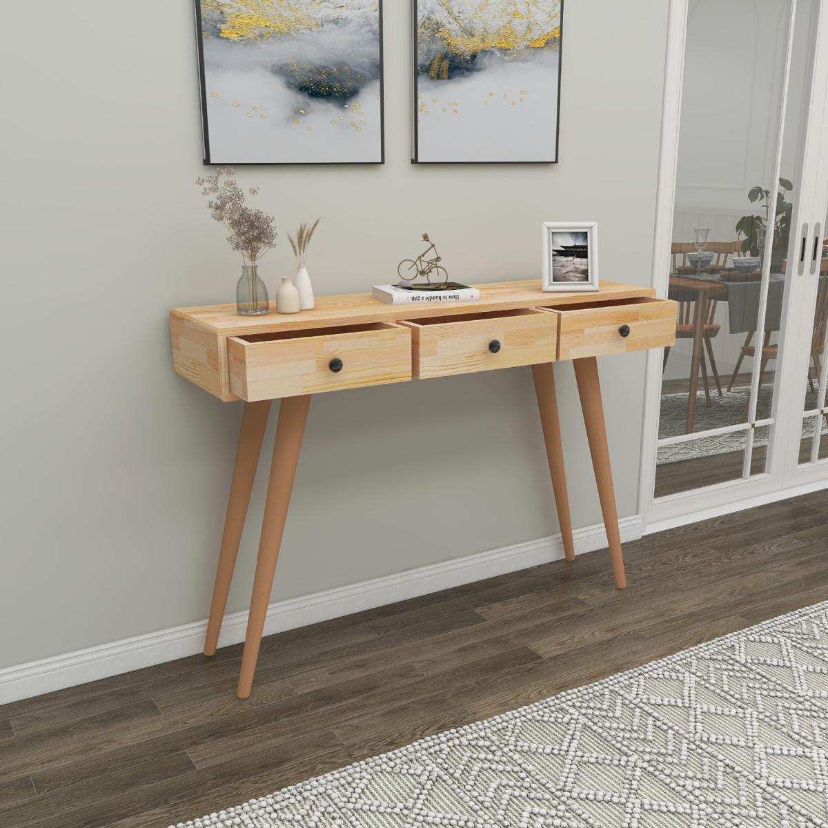 Aurelia Solid Wood Dresser Console Table - Natural – image 9