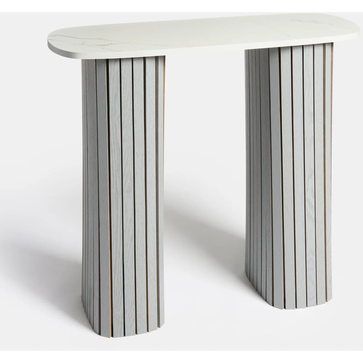 Madison Ribbed Console Table - Grey/White – image 3