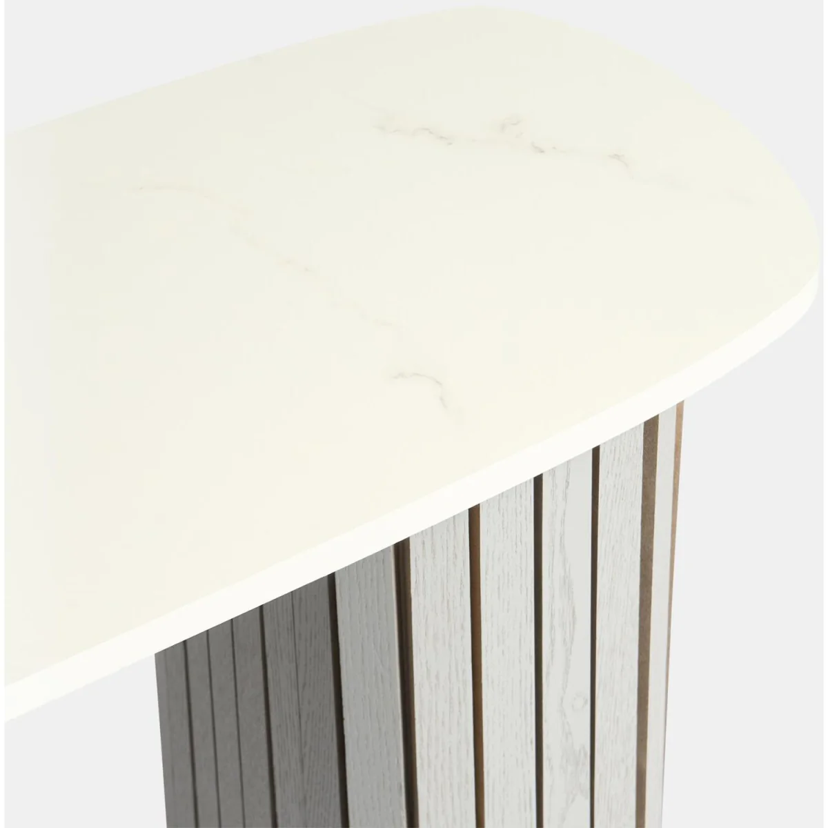 Madison Ribbed Console Table - Grey/White – image 4