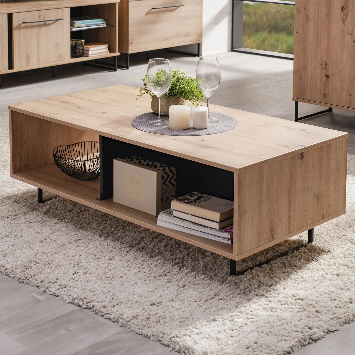 SARDINIA Club table, Artisan Oak/Black - Cashmere – image 1