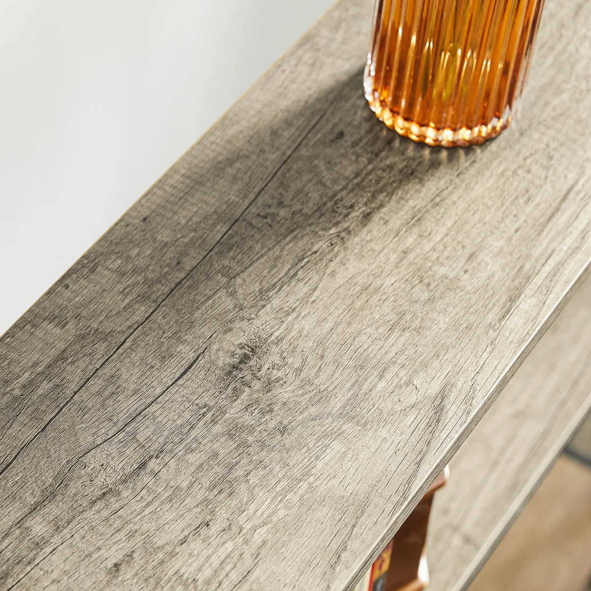 3-Tier Console Table with Shelf - Light Oak - Light Oak – image 7