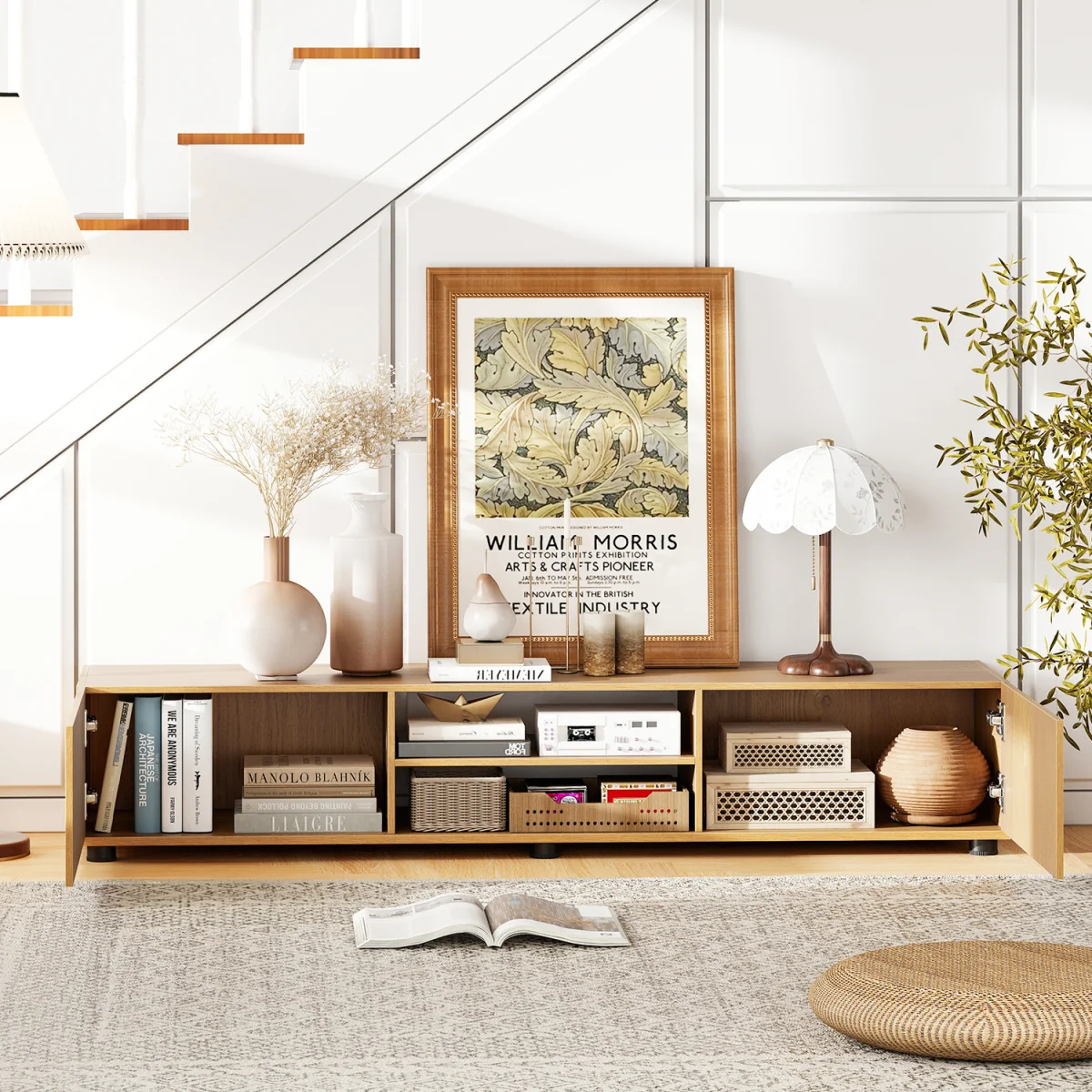 Minimalist Entertainment Center Console Table - Natural – image 5