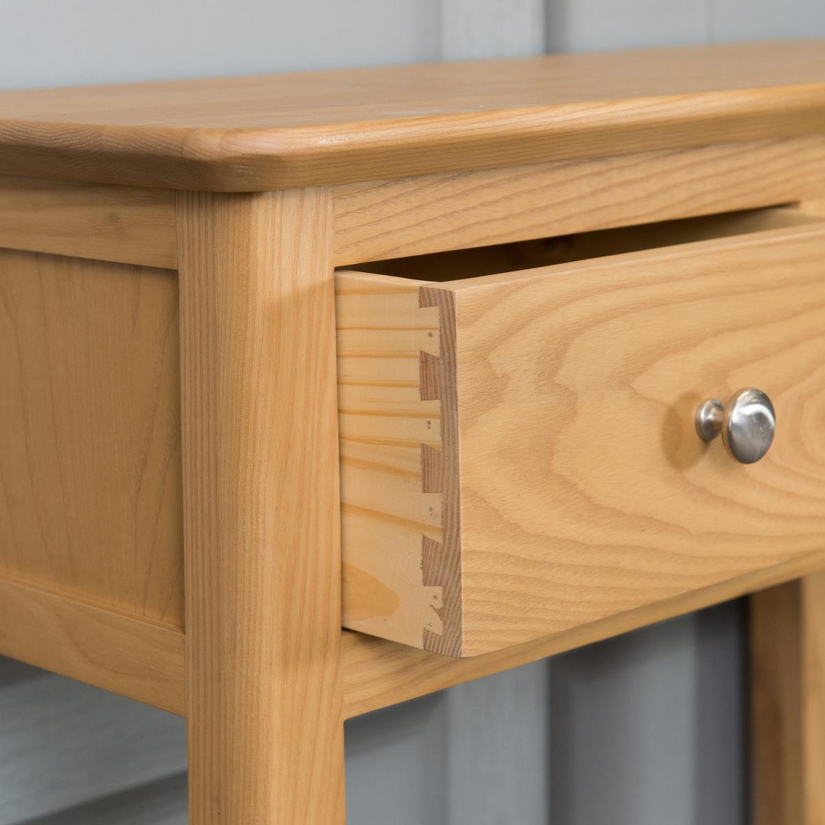 Two Drawer Telephone Console Table - Light Oak – image 2