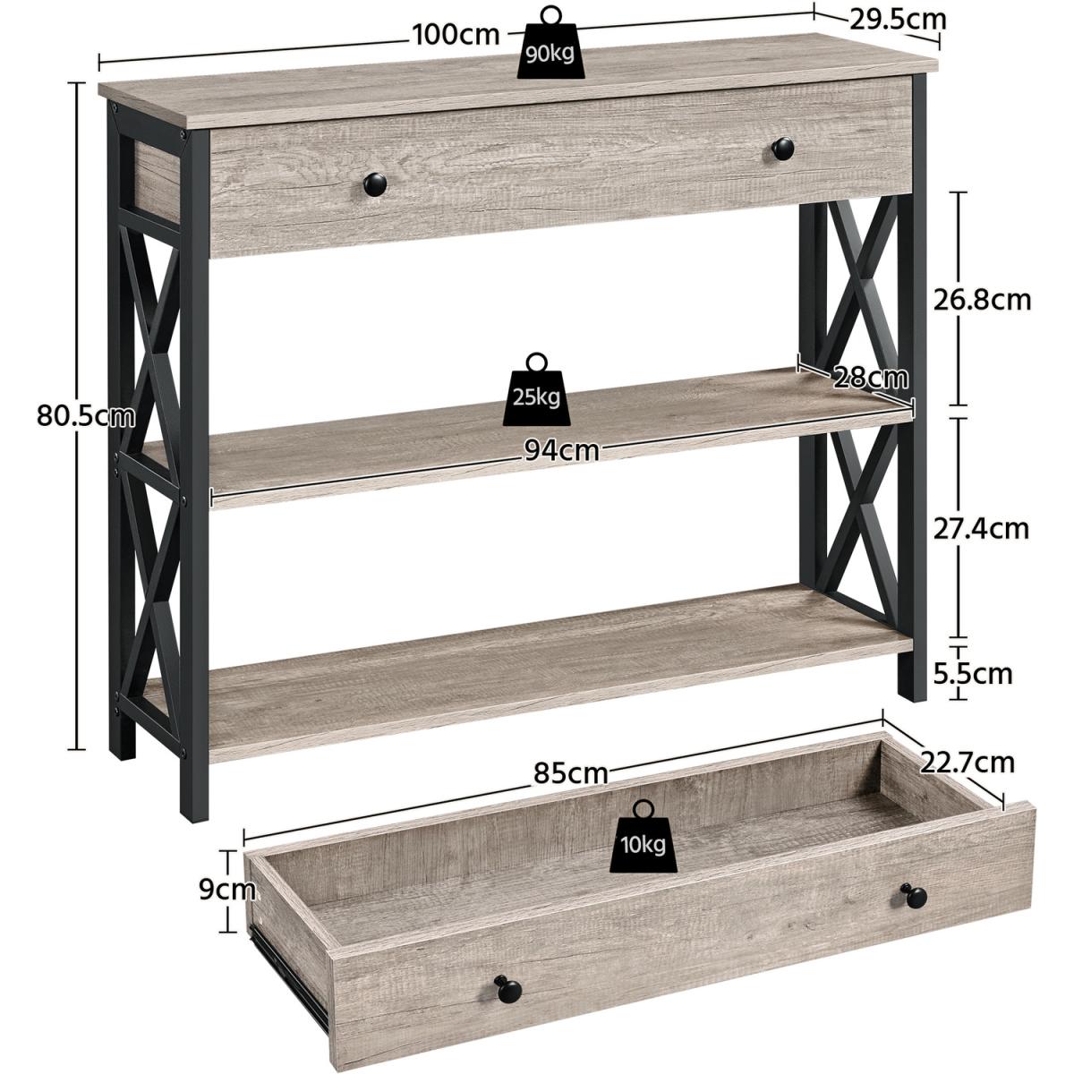 Wooden Console Table - Grey – image 2