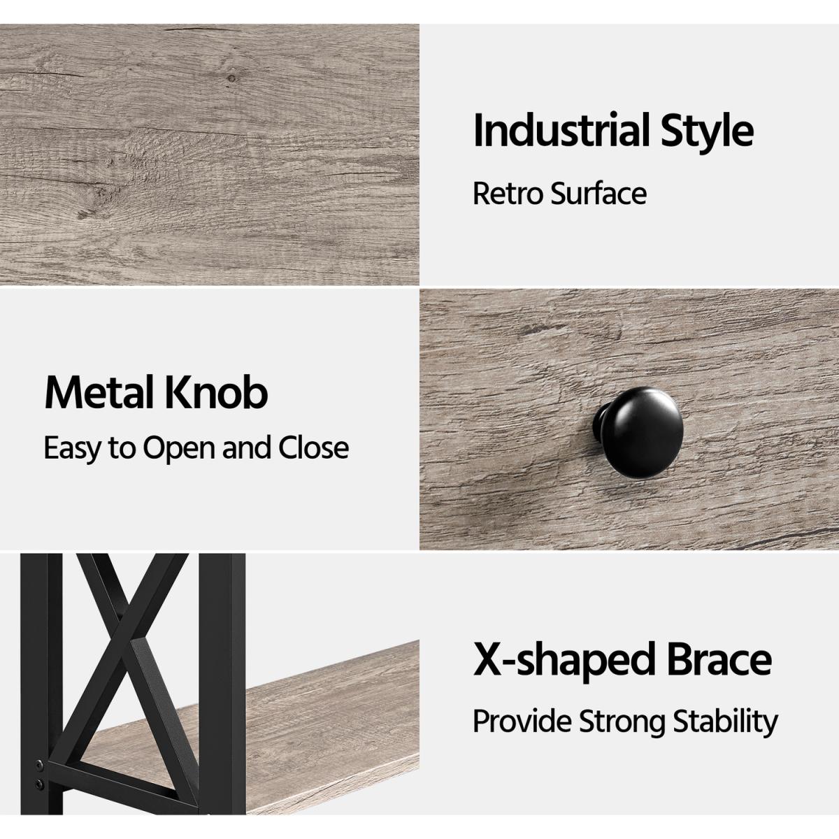 Wooden Console Table - Grey – image 3