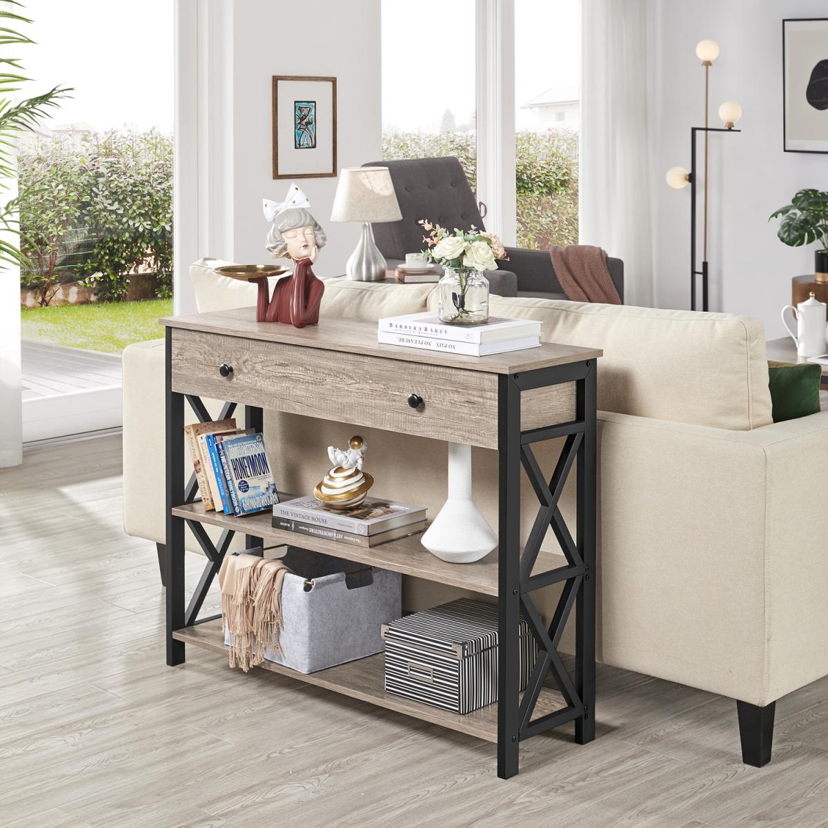 Wooden Console Table - Grey – image 1
