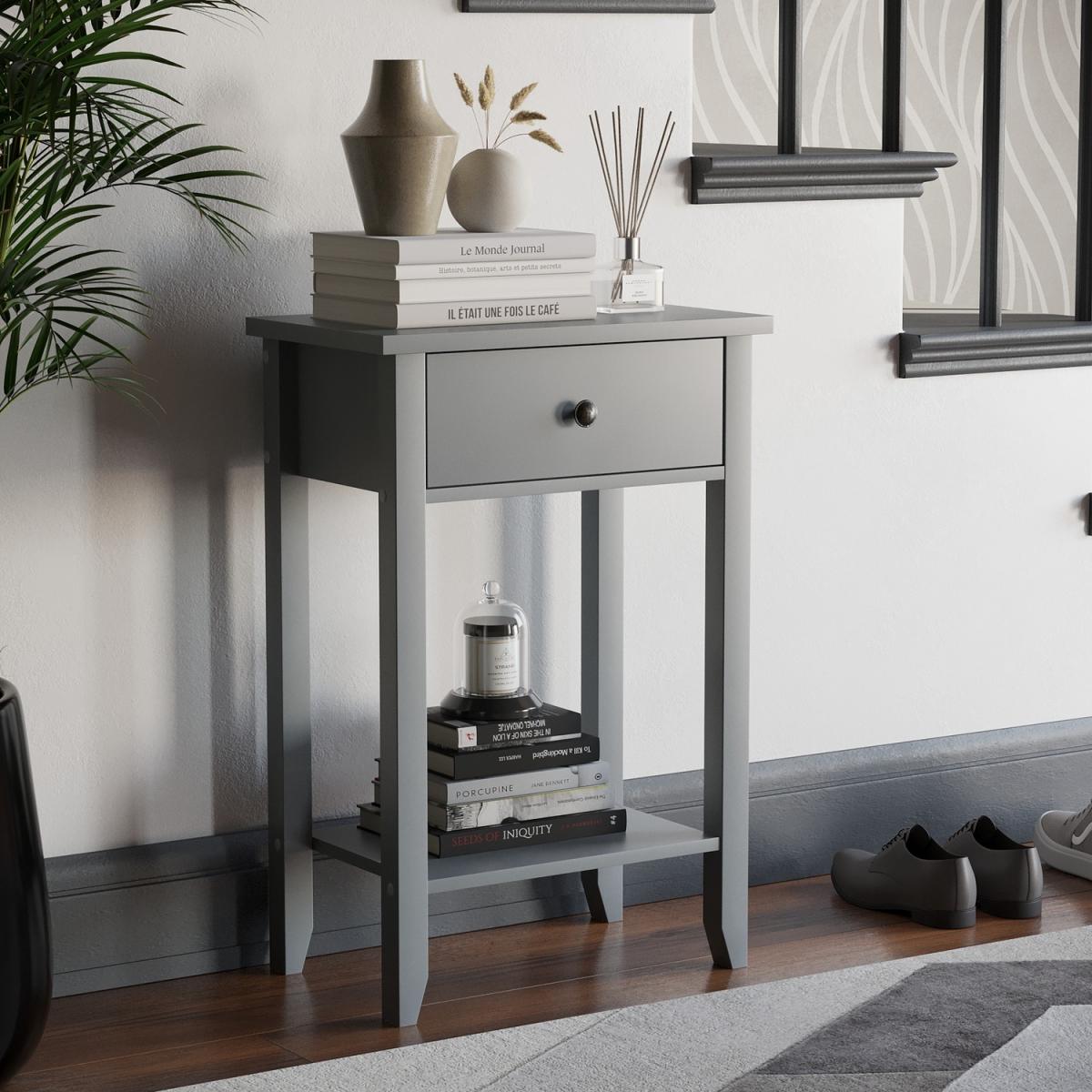 Windsor 1 Drawer Console Table - Grey – image 2