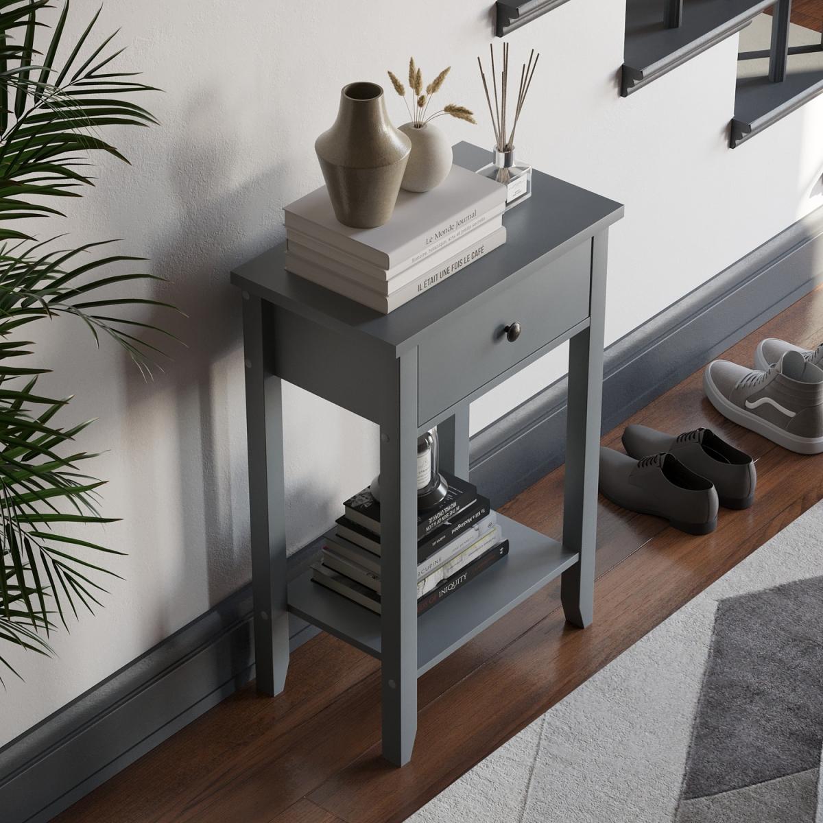 Windsor 1 Drawer Console Table - Grey – image 3