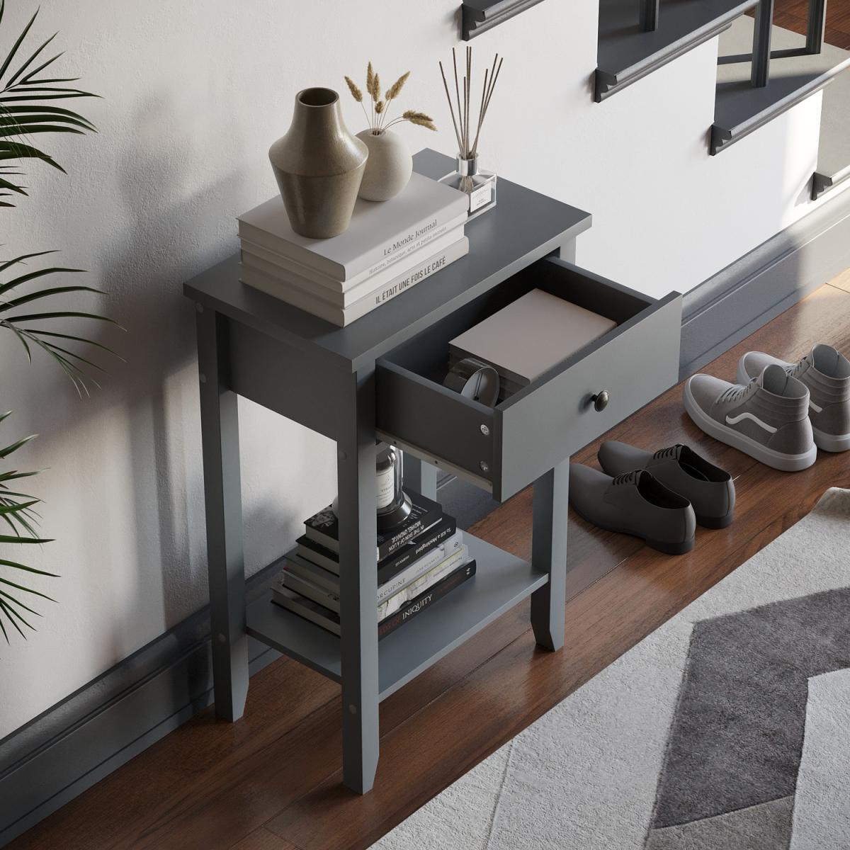 Windsor 1 Drawer Console Table - Grey – image 5