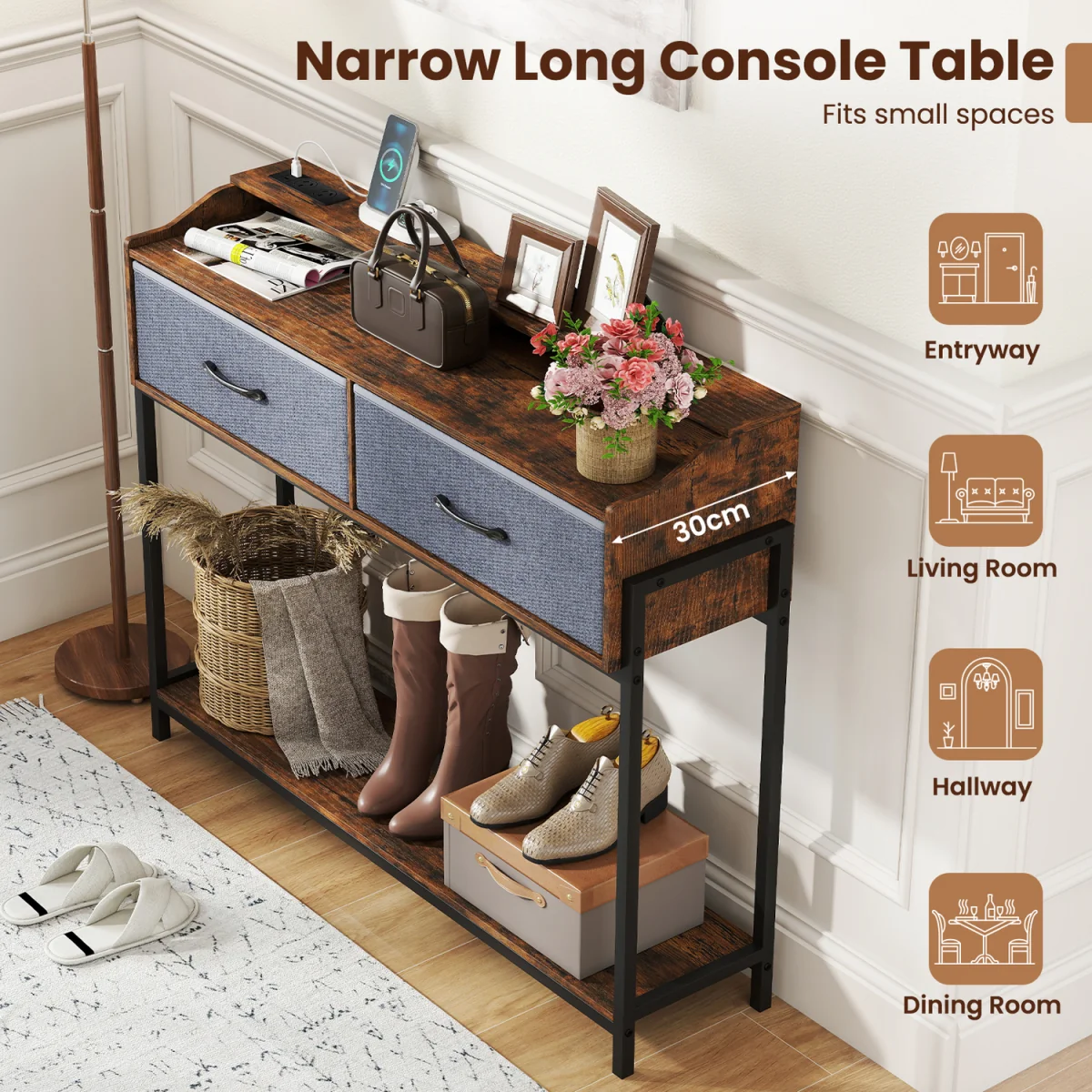Industrial Console Table with Station – image 2