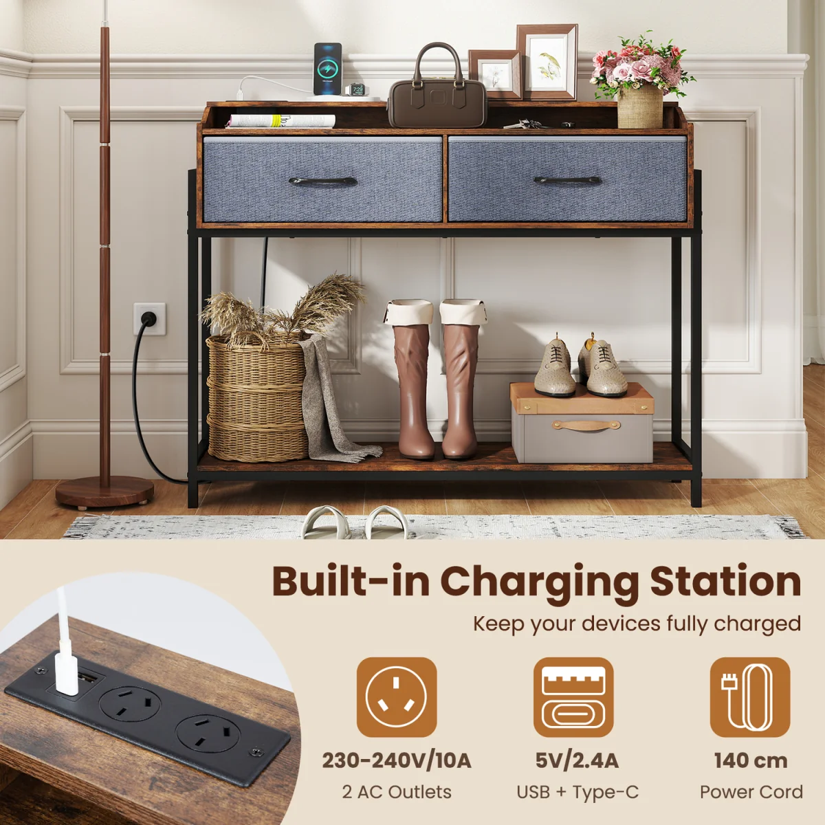 Industrial Console Table with Station – image 5