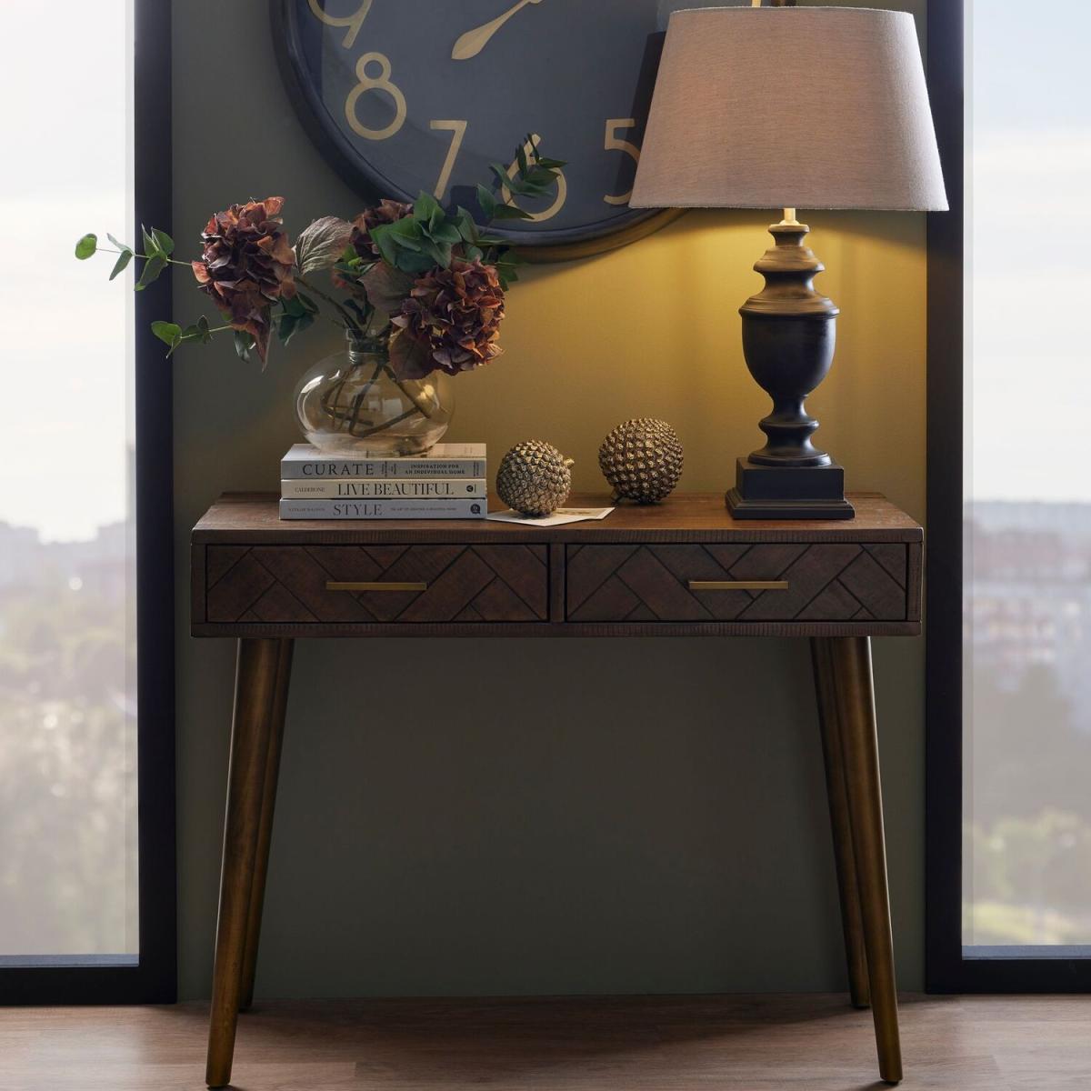 Modern Design Havana 2 Drawer Console Table  - Brown – image 2