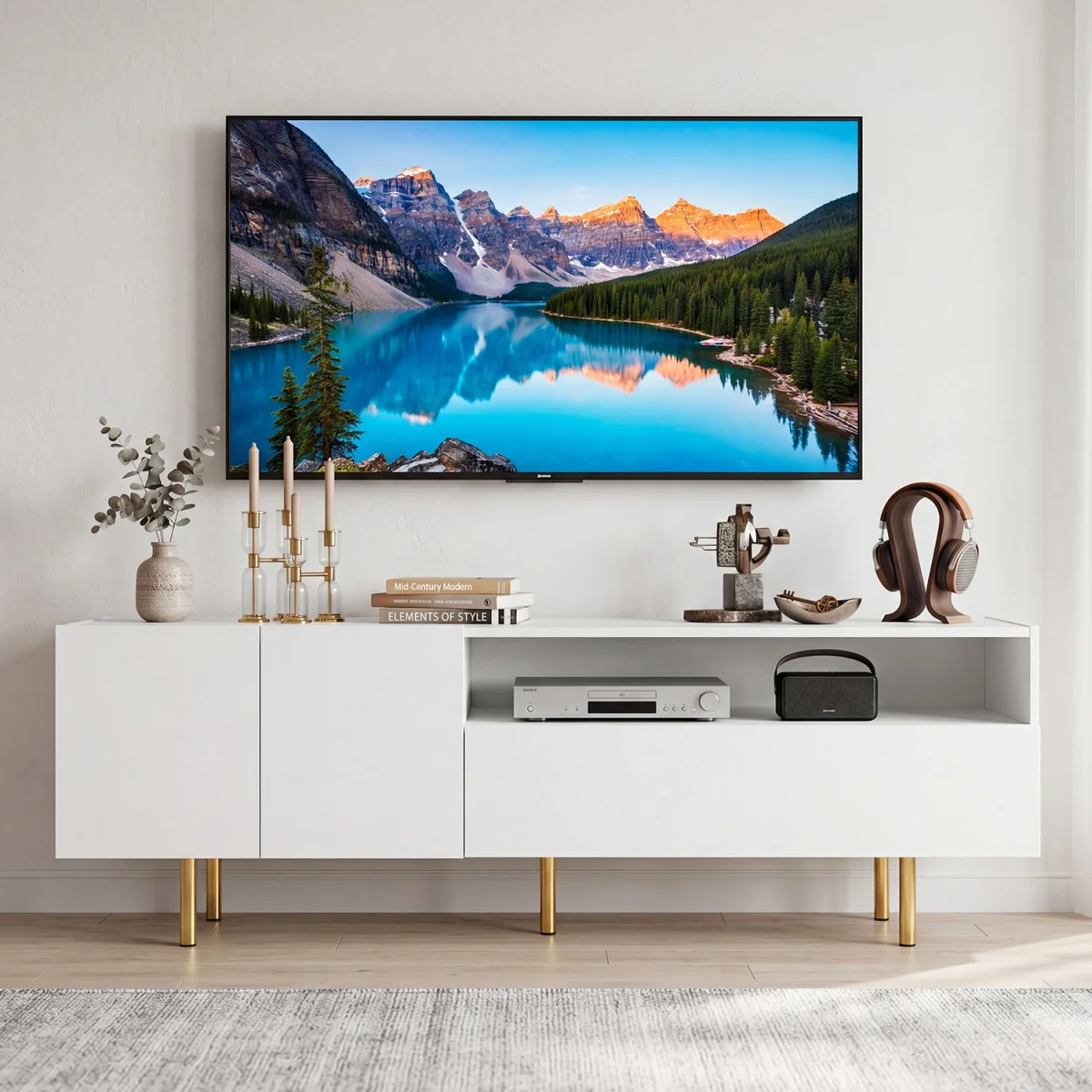 Media Console Table with 5 Metal Legs – image 8