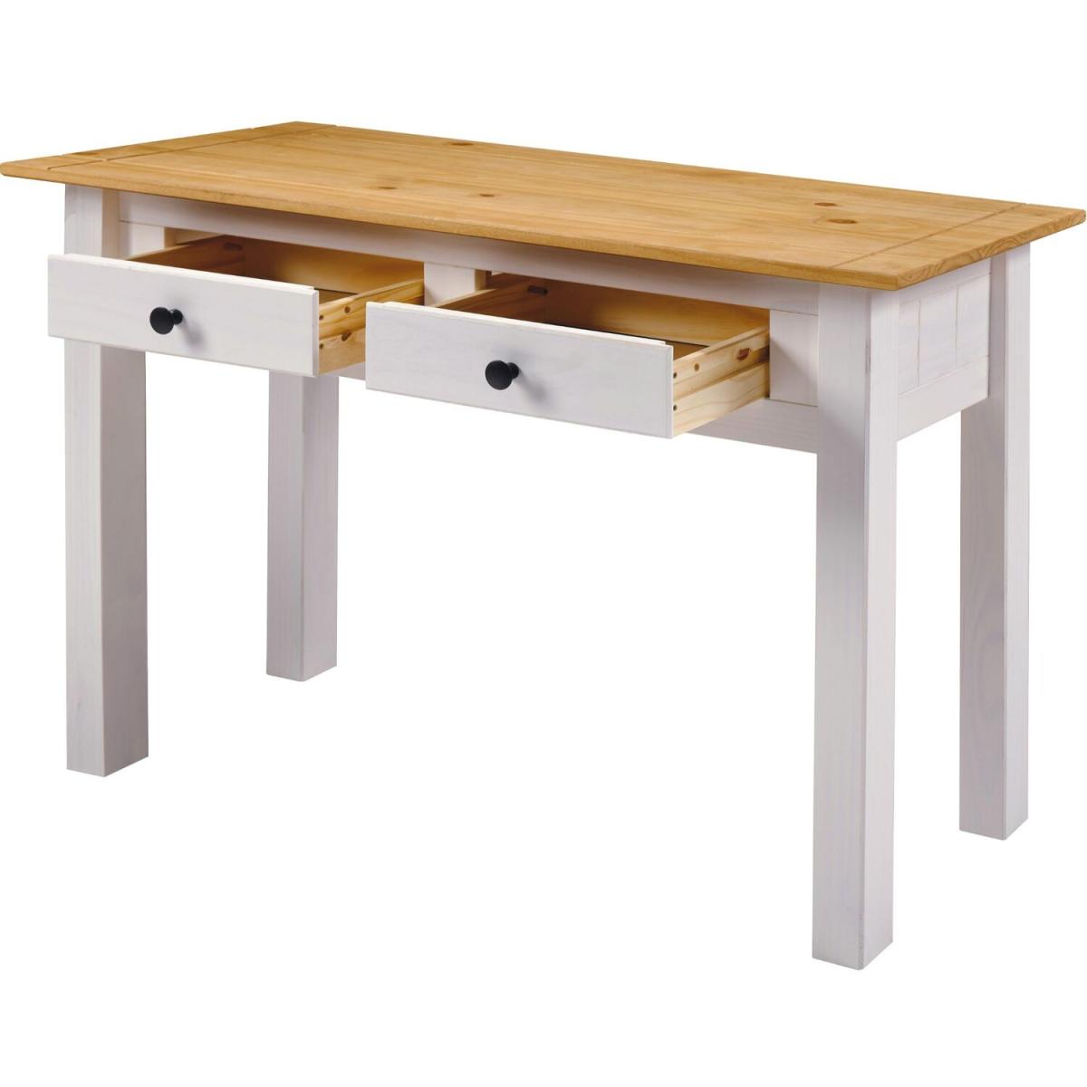 Panama Console Table 2 Drawer  - White – image 2