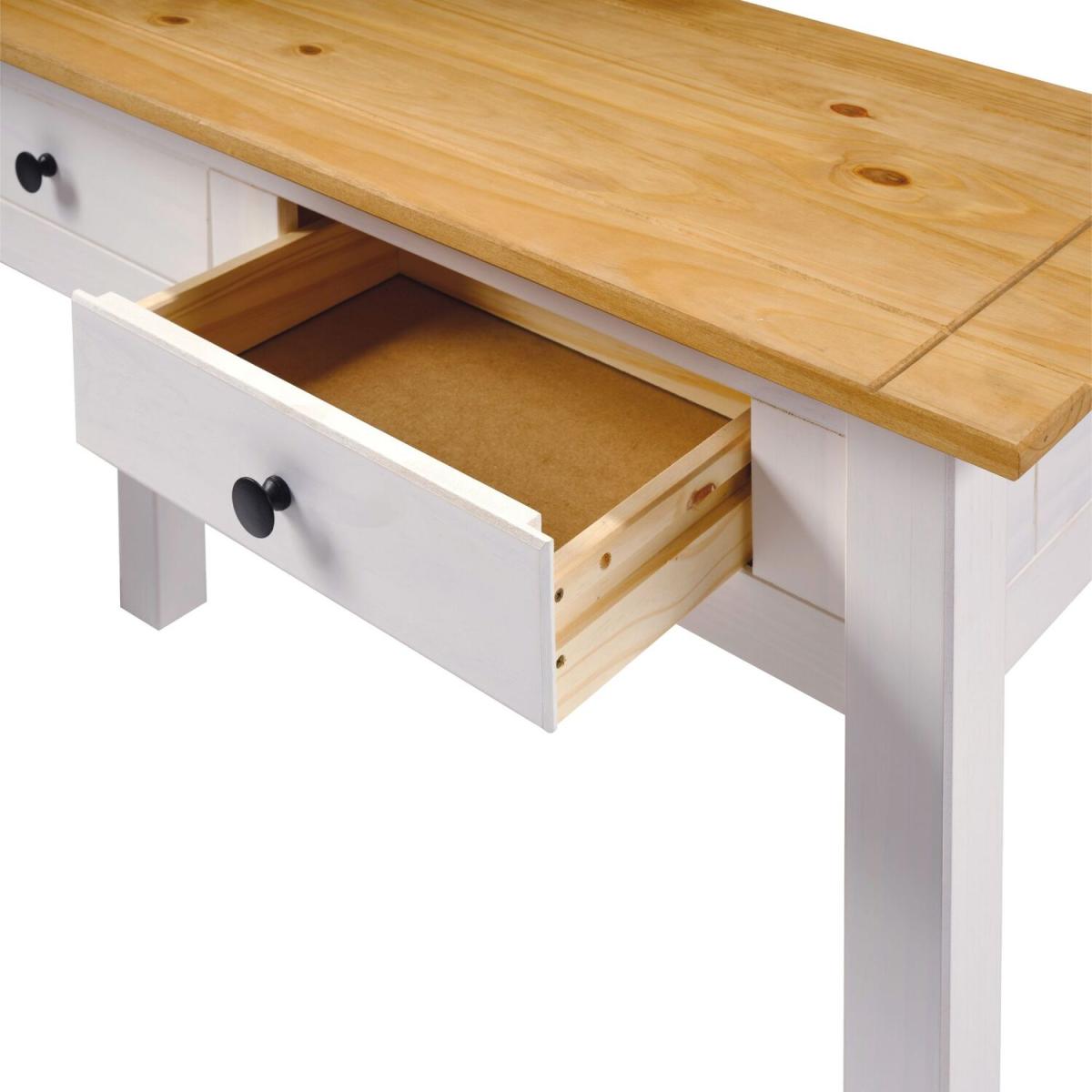 Panama Console Table 2 Drawer  - White – image 4