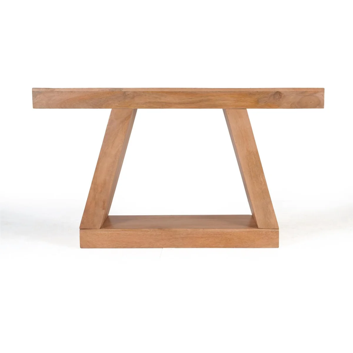 Solid Mango Wood Console Telephone Table - Light Oak – image 3