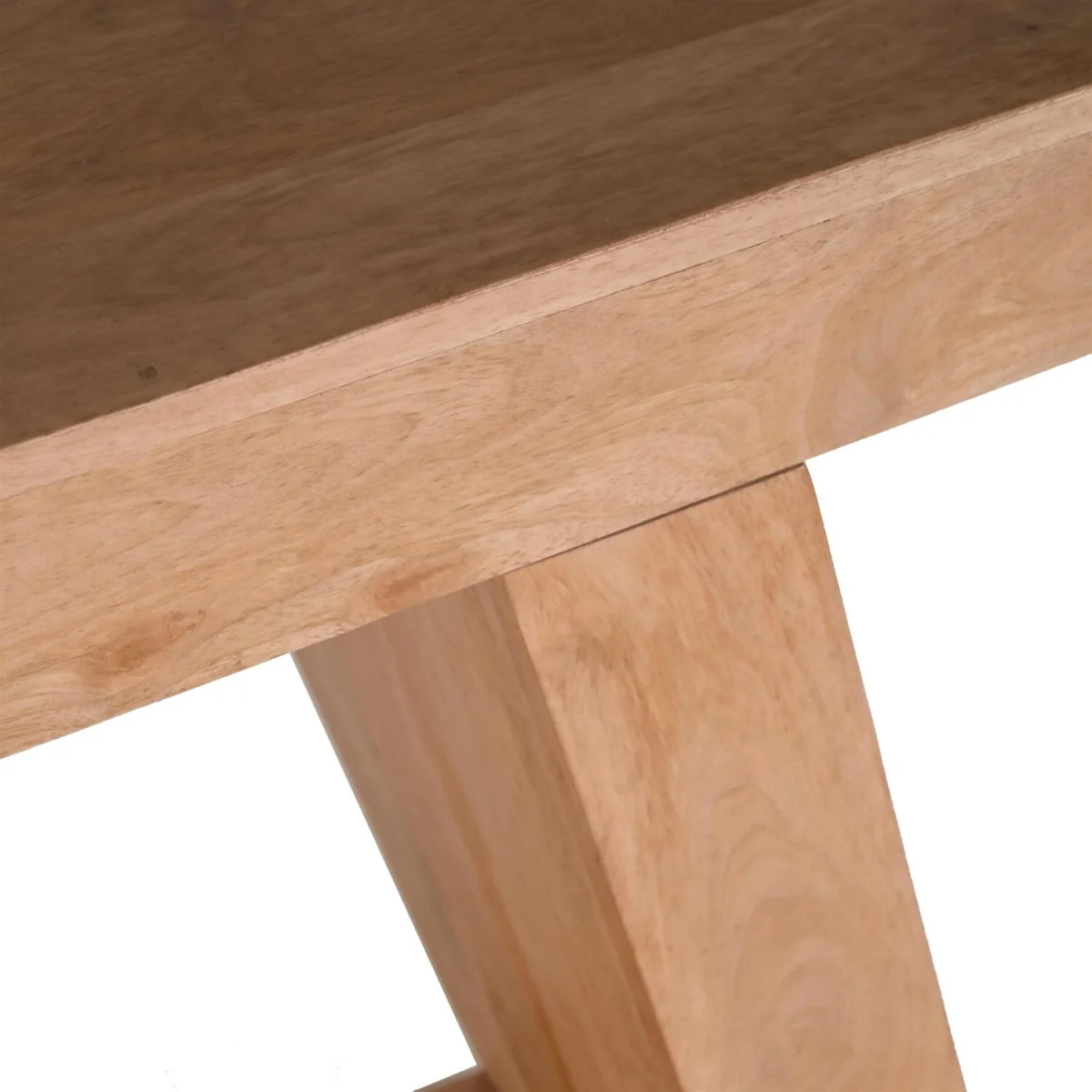 Solid Mango Wood Console Telephone Table - Light Oak – image 6