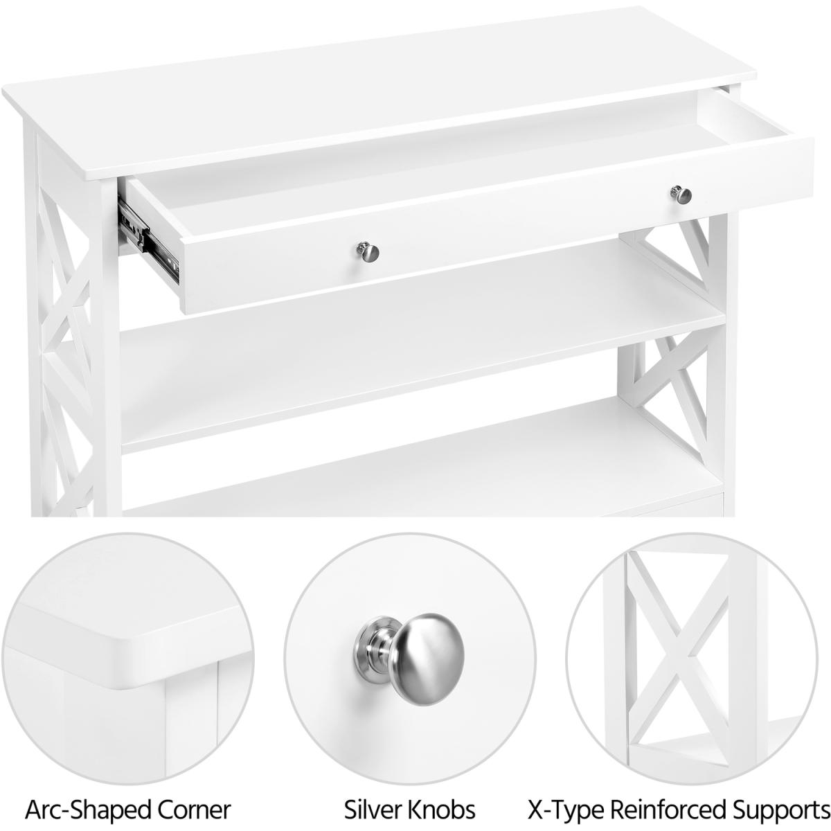 Wooden Console Table Versatile Entryway Table - White – image 2