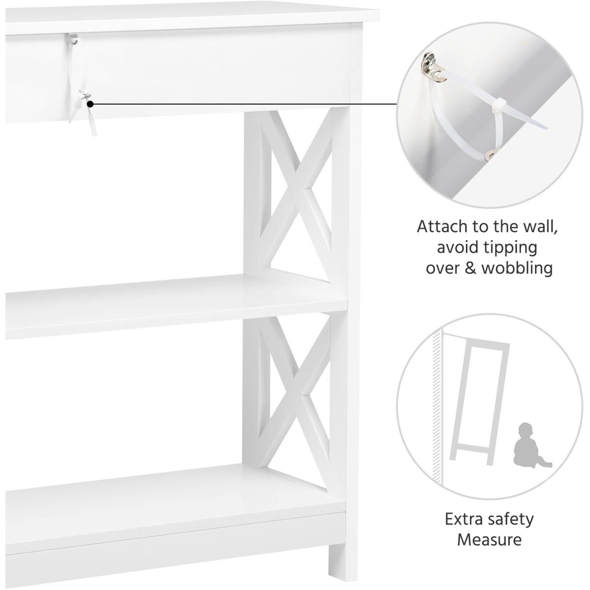Wooden Console Table Versatile Entryway Table - White – image 3
