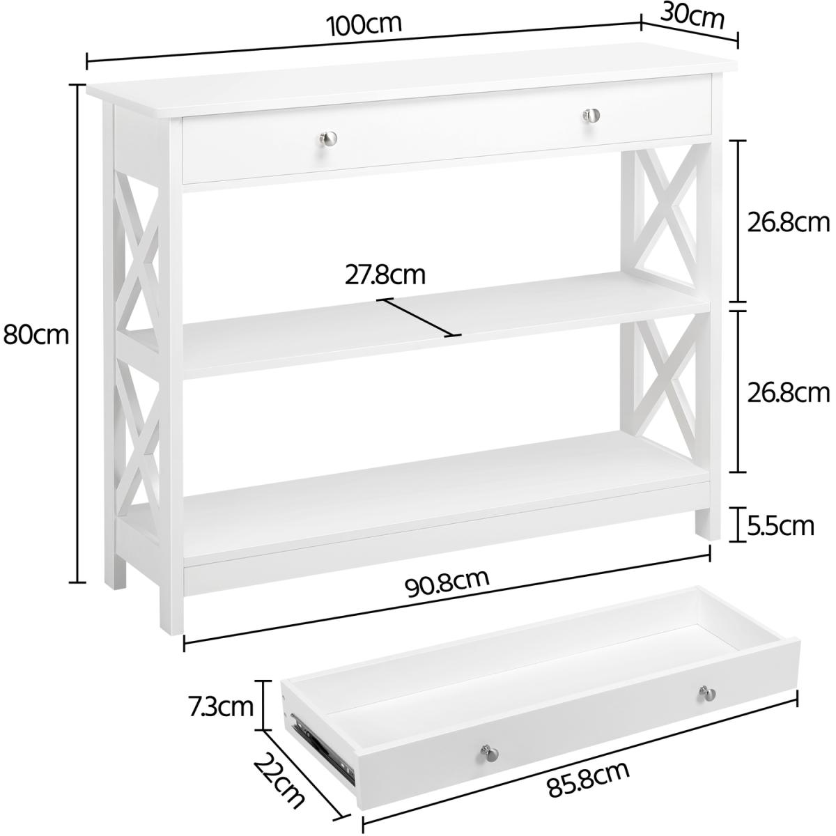 Wooden Console Table Versatile Entryway Table - White – image 7