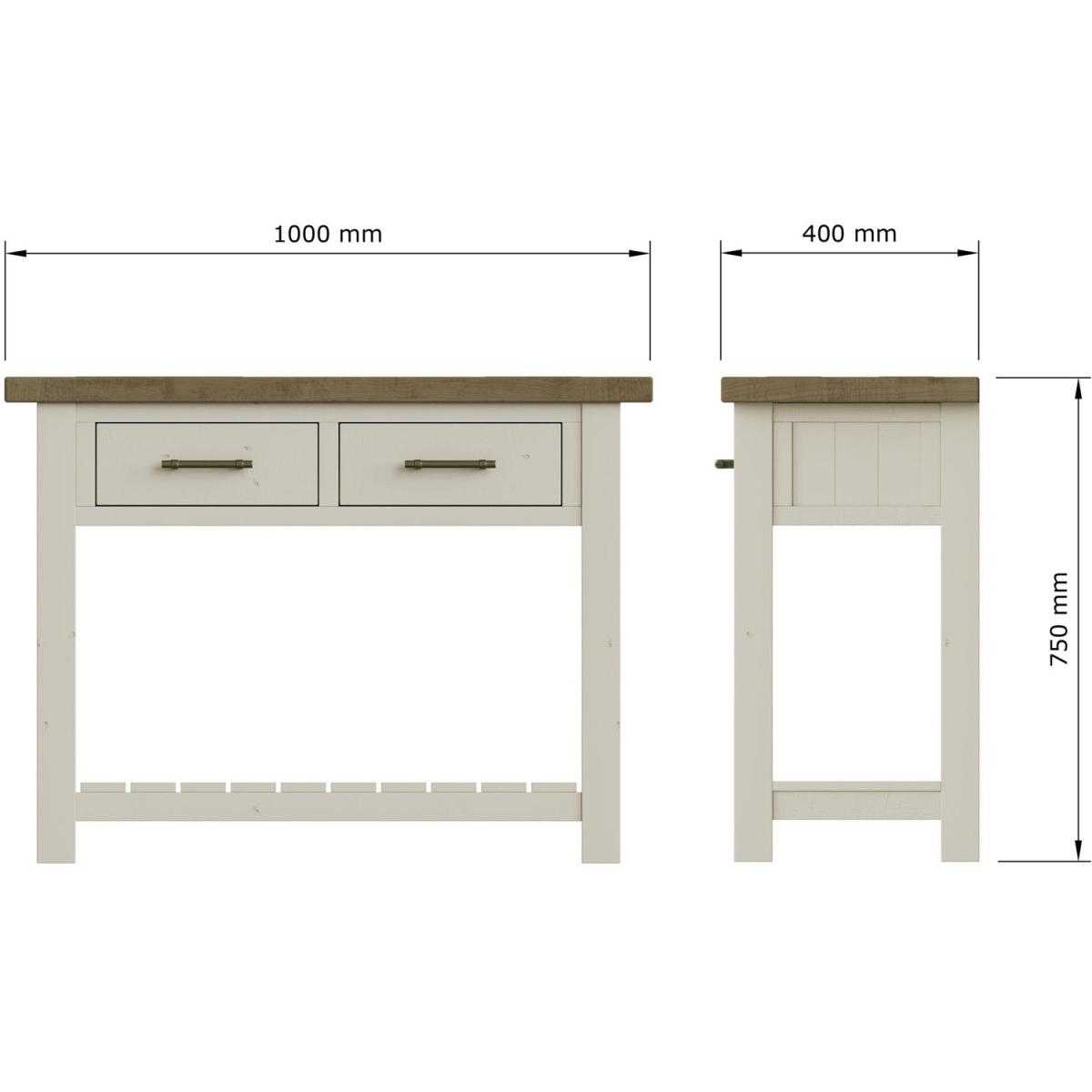 Solid Reclaimed Pine Storage Console Table - Driftwood – image 2