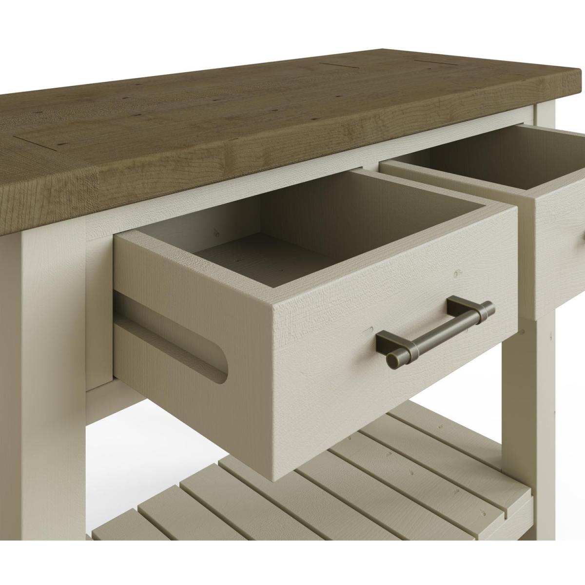 Solid Reclaimed Pine Storage Console Table - Driftwood – image 5