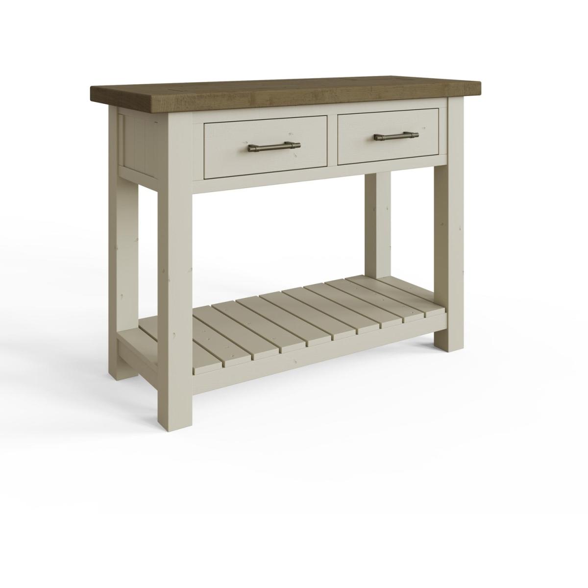 Solid Reclaimed Pine Storage Console Table - Driftwood – image 6