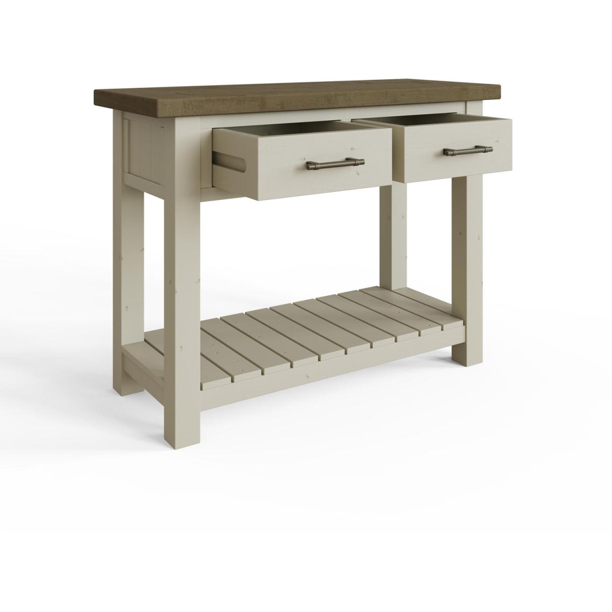Solid Reclaimed Pine Storage Console Table - Driftwood – image 7