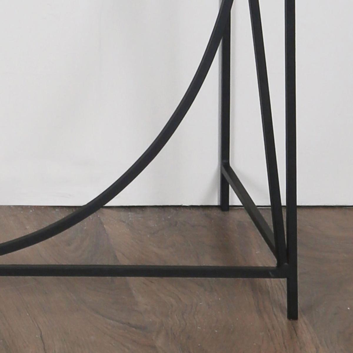 Black and Nickel Metal Console Table, Hallway Table - Silver – image 3