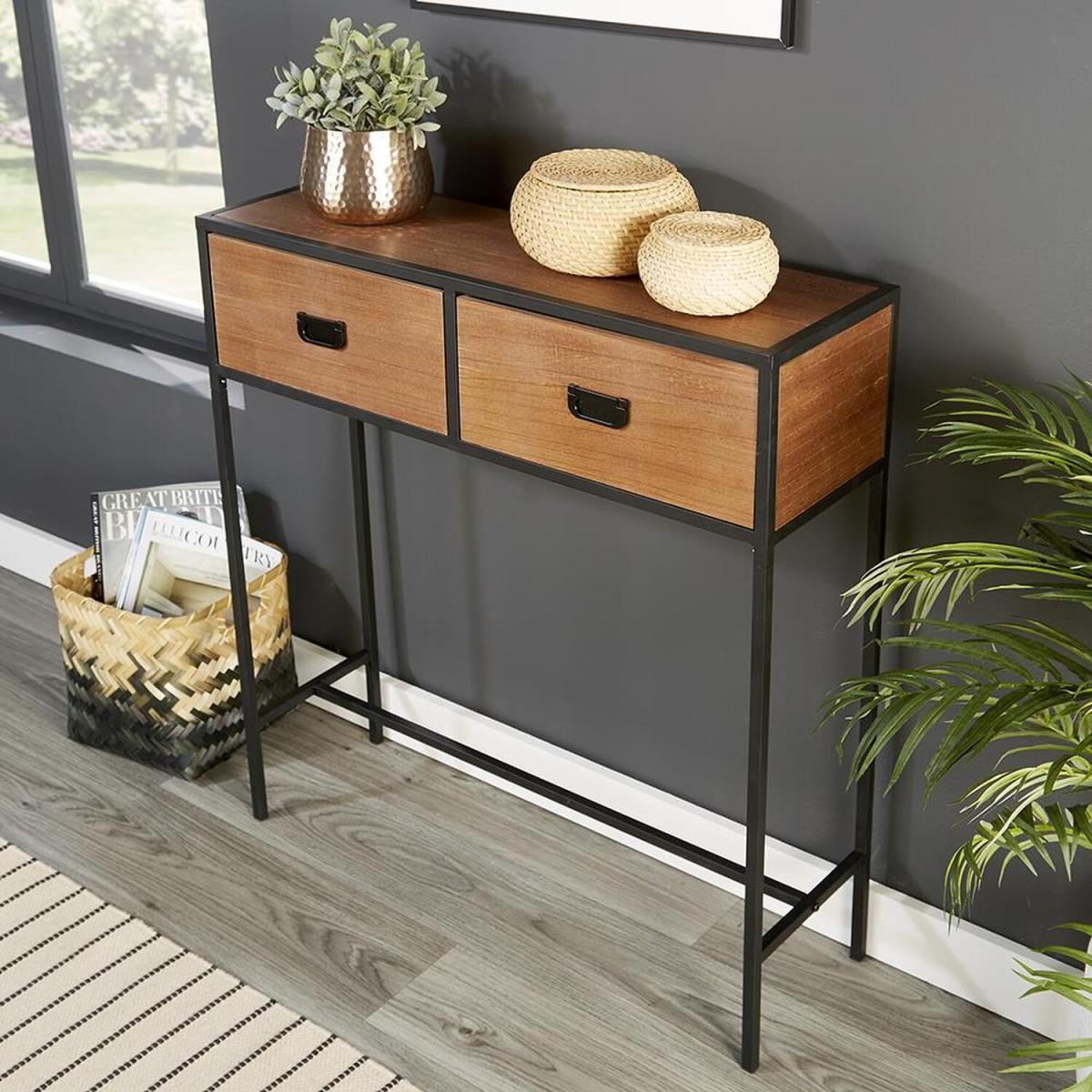 Cayman 2 Drawer Hallway Console Table - Natural – image 2