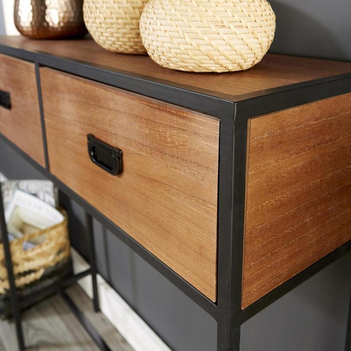 Cayman 2 Drawer Hallway Console Table - Natural – image 4