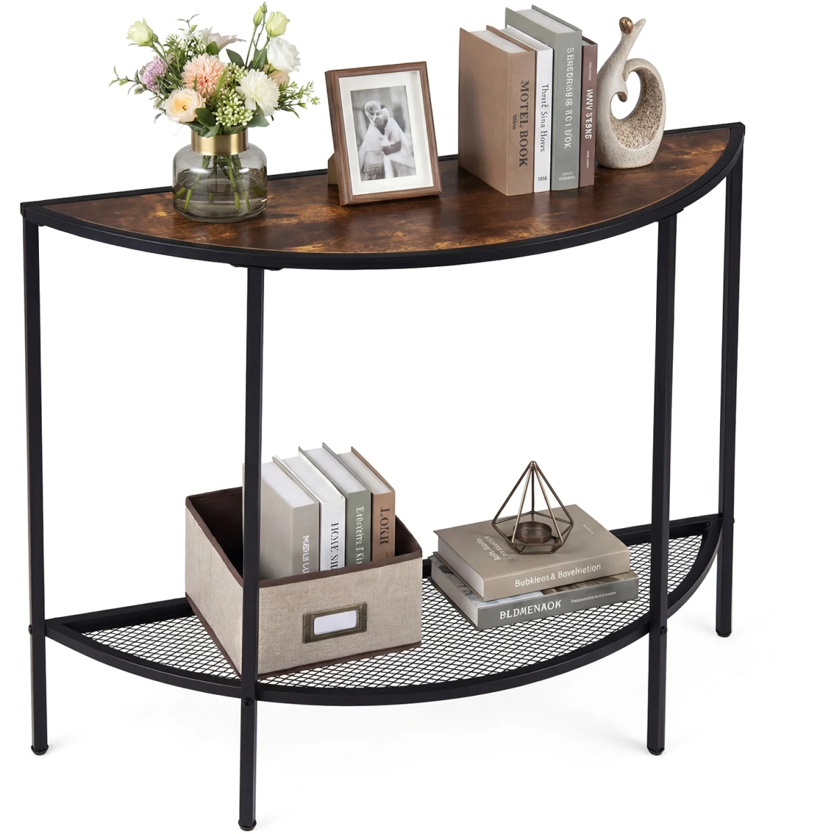 2 Tier Narrow Entryway Table - Brown – image 2