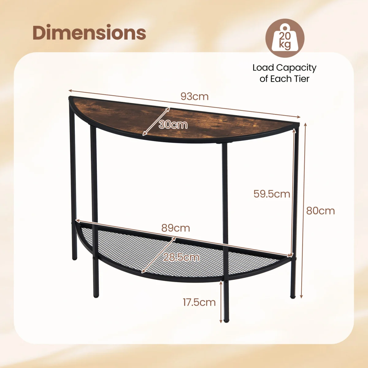 2 Tier Narrow Entryway Table - Brown – image 3