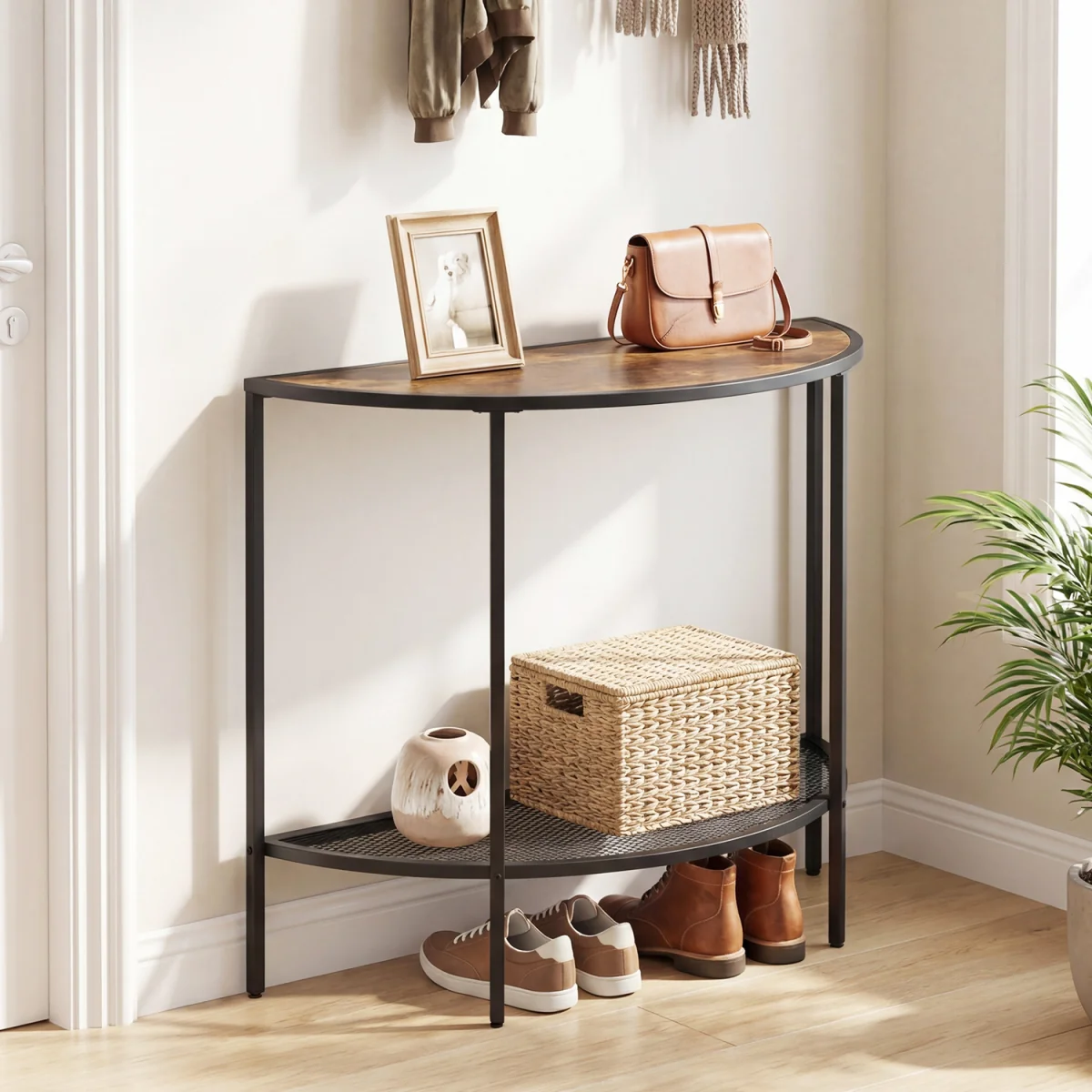 2 Tier Narrow Entryway Table - Brown – image 4