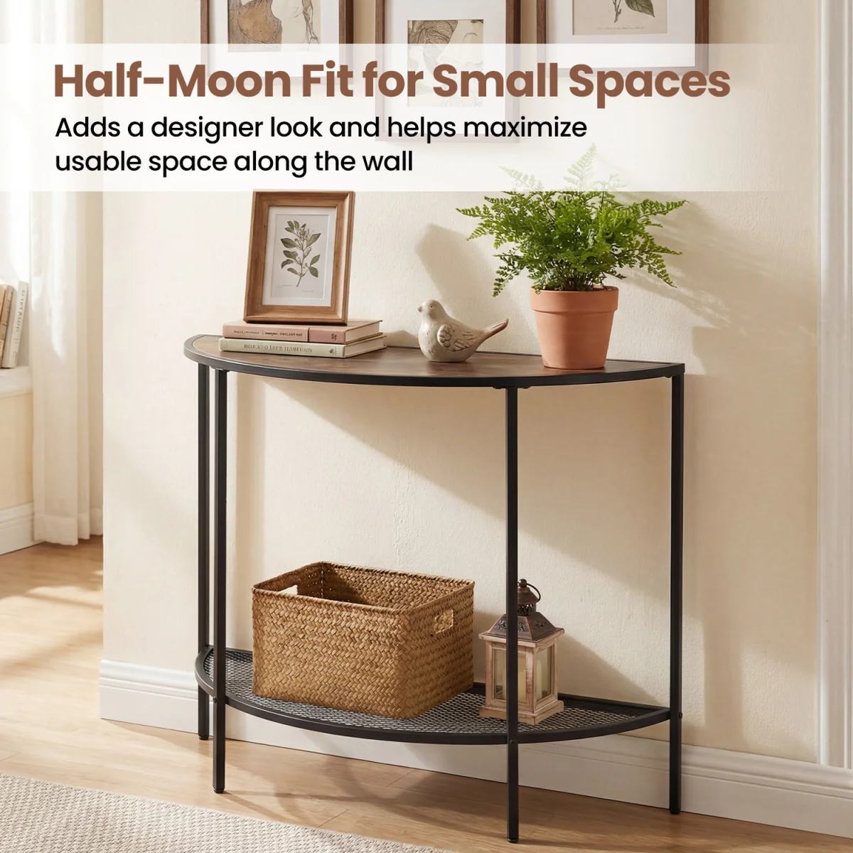 2 Tier Narrow Entryway Table - Brown – image 9