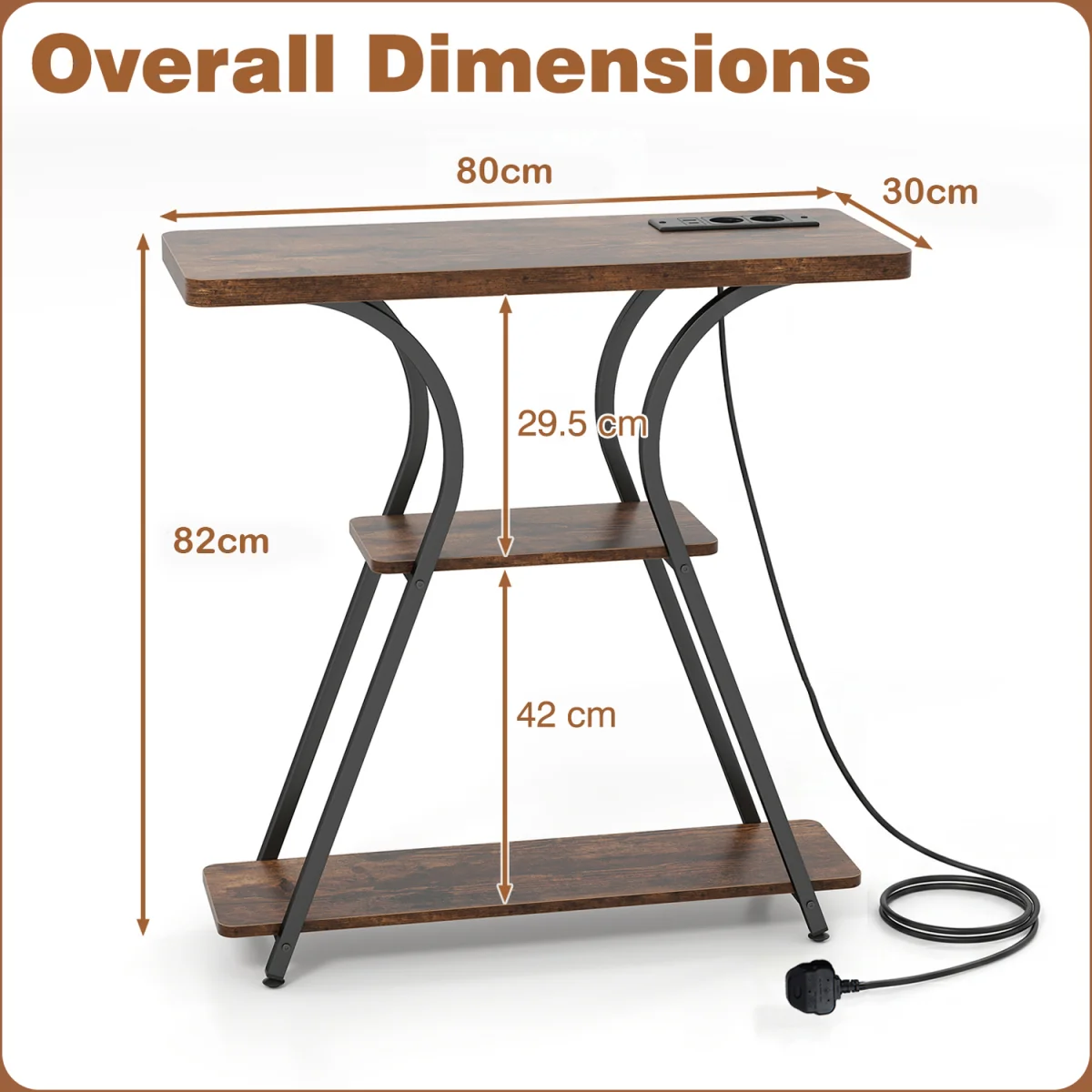 3 Tier Entryway Tabler - Rustic Brown – image 2