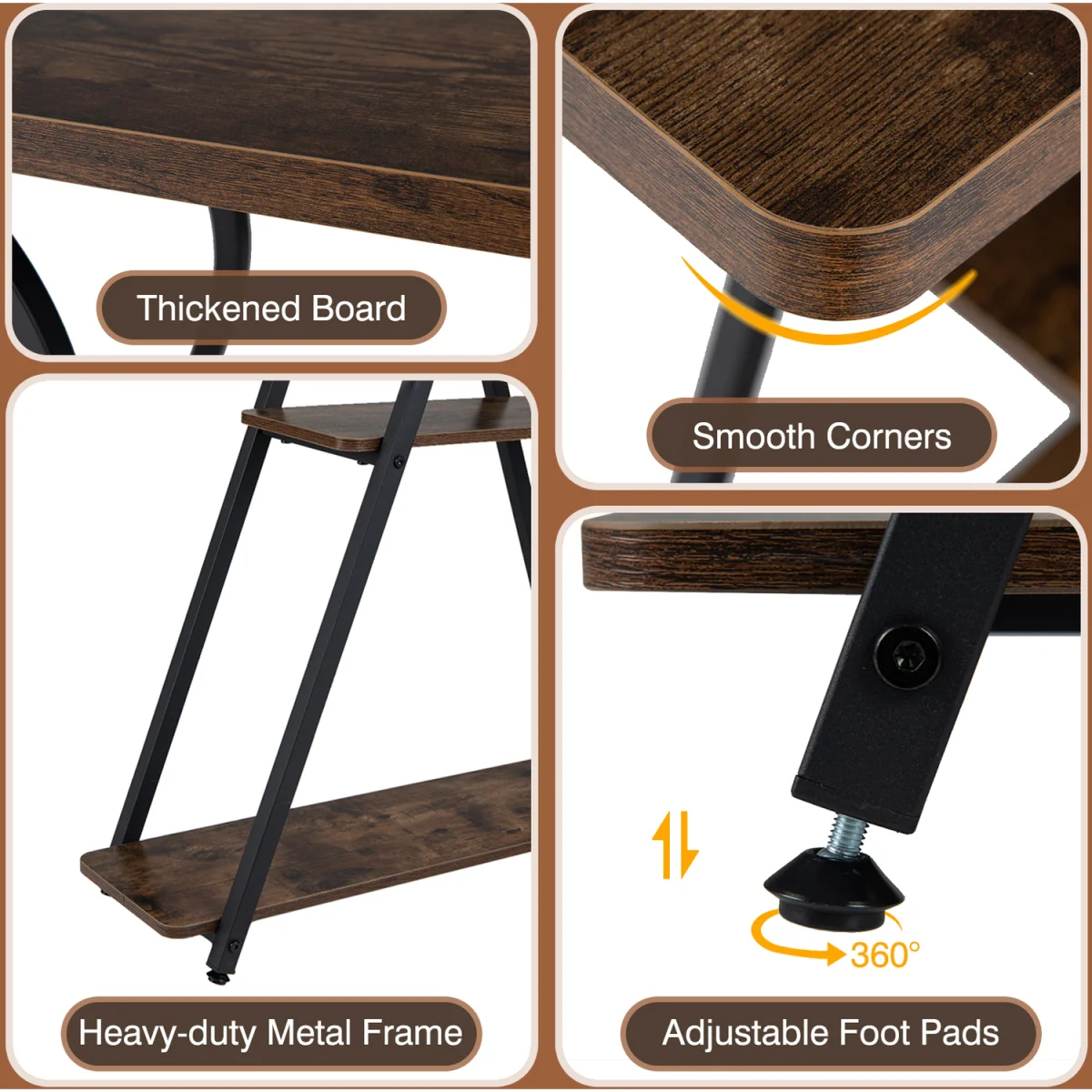 3 Tier Entryway Tabler - Rustic Brown – image 10