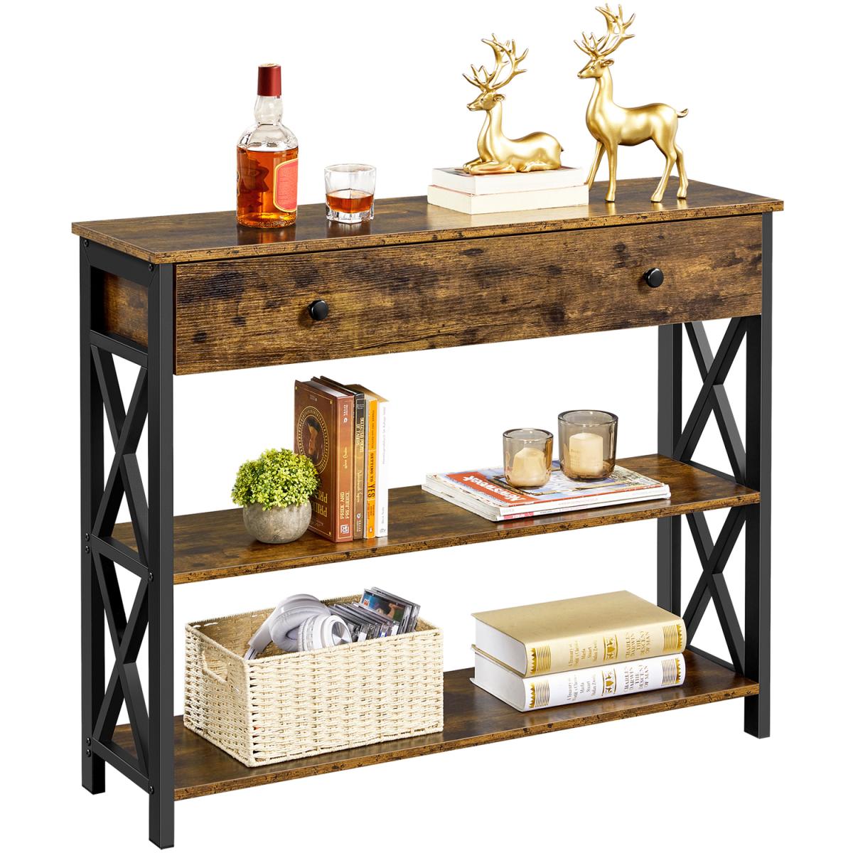 Wooden Console Table - Rustic Brown – image 7