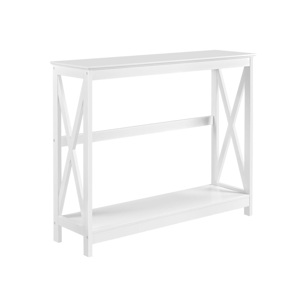 2-Tier Narrow Industrial Side Console Table - White – image 1