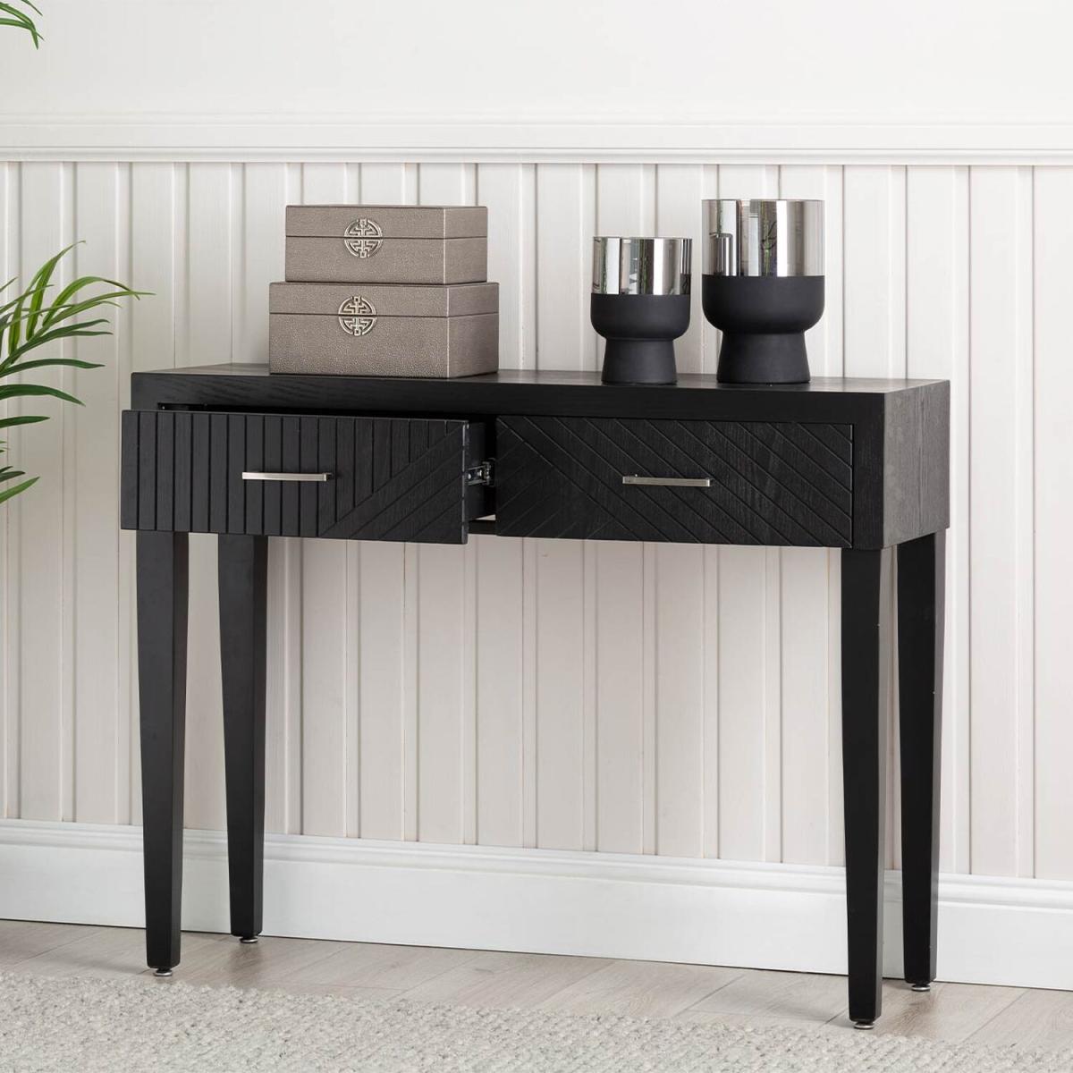 Black Console Table for Living Room Furniture, Hallway Table - Black – image 3